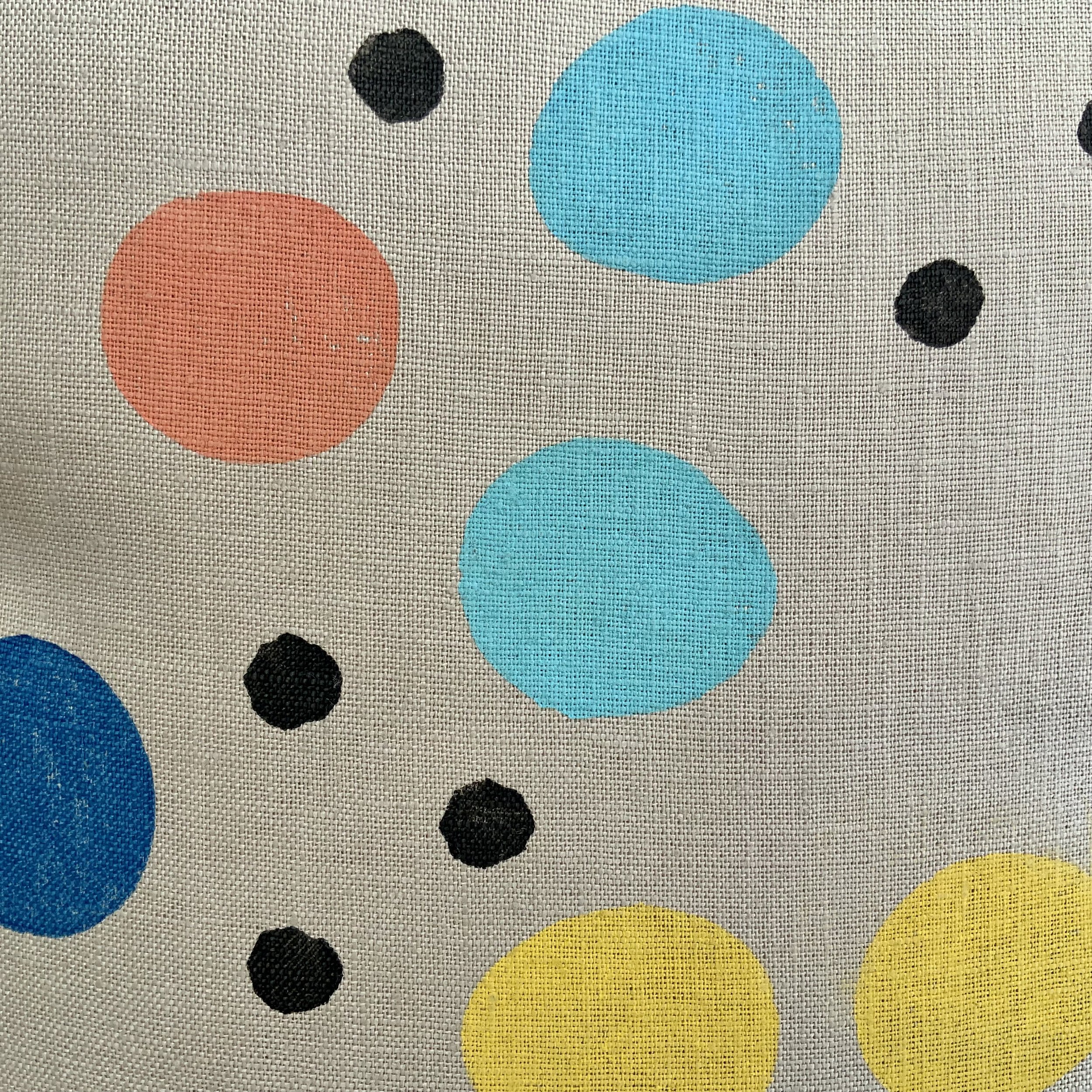 Hand printed cushions in Devon using sustainable inks and potatoes
