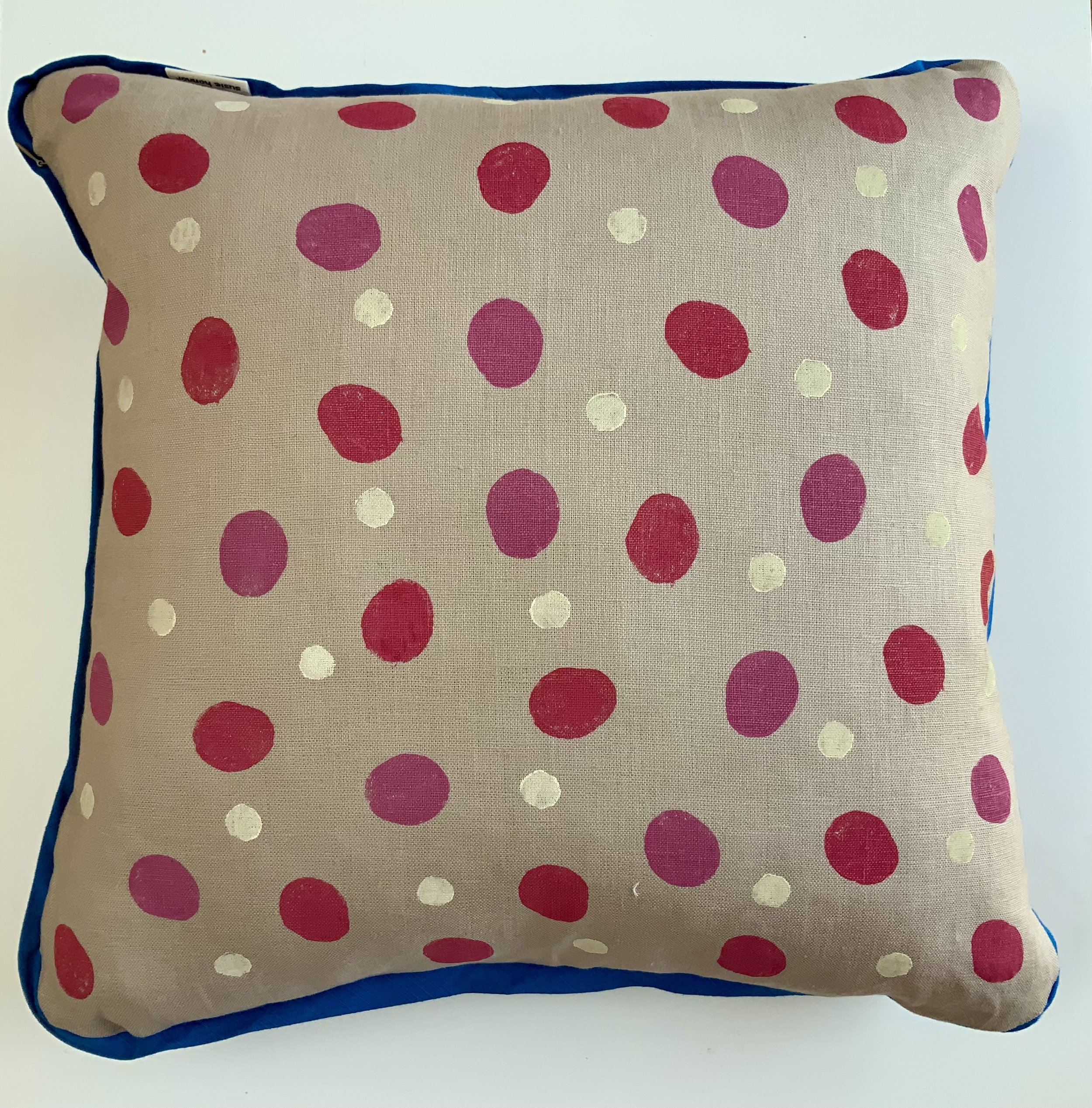 Hand printed cushions in Devon using sustainable inks and potatoes