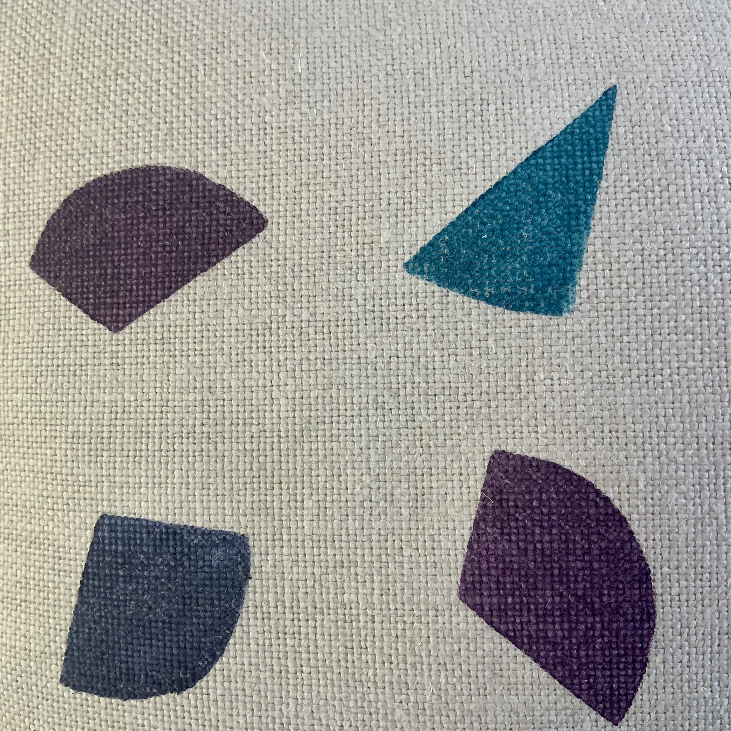 Hand printed cushions in Devon using sustainable inks and potatoes