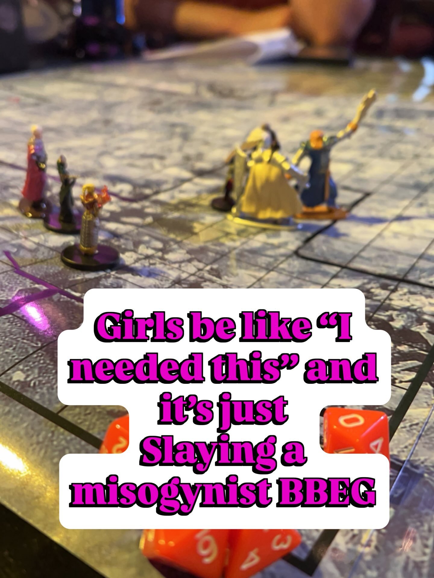Girls be like.. I needed this&hellip; ttrpg style. #dungeonsanddragons #girlsbelikeineededthis #mathrocks #stabbingenemies #miniatures