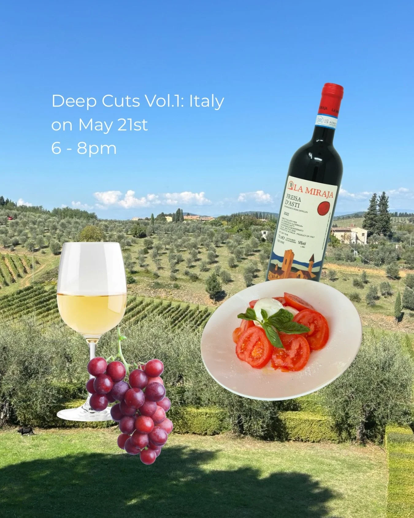 Join us for Deep Cuts Vol.1 on Italy! Happening Thursday, May 21st from 6 to 8pm. 🇮🇹🍷

👉🏻 With over 500 officially registered indigenous grape varieties and counting, Italy easily tops the charts for range in the wine world. It is a special wine