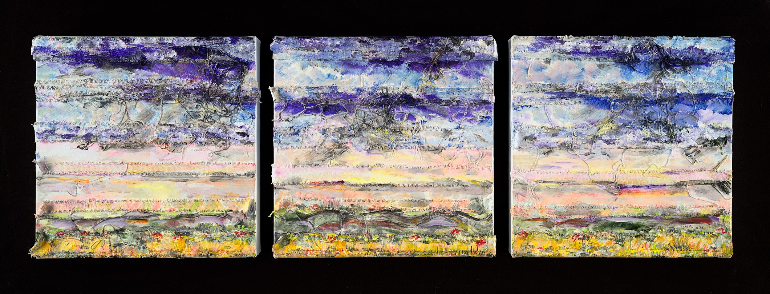 Weather or Not? | 12” x 12” Each, 12” x 36” Triptych | Acrylic & Canvas on Canvas