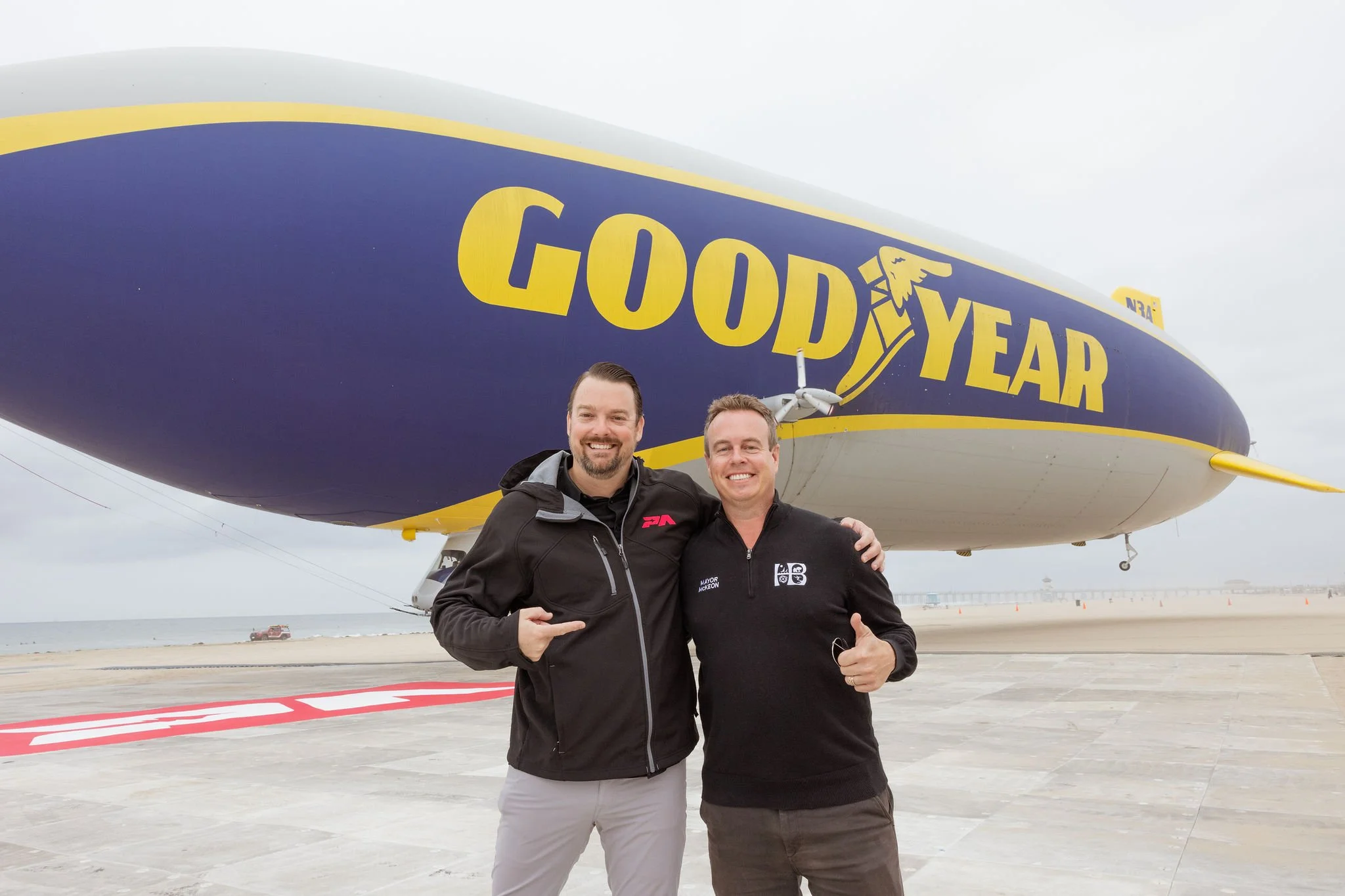 GOODYEAR BLIMP BEACH LANDING TO LAUNCH MILESTONE YEAR