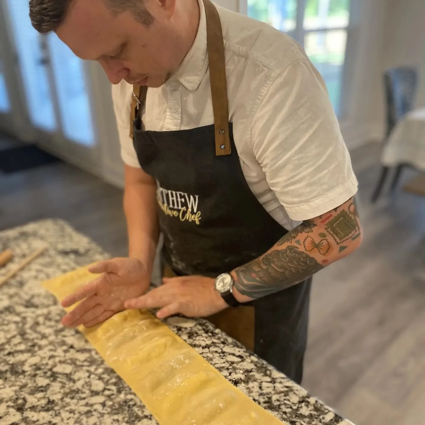 Ravioli doppi. Two fillings, one ravioli. Carmalized onion and sage ricotta. Try them separate and then together. Great way to play with flavors. 

SuperFino private chefs. Treat those you love. 478-200-5999 
#ravioli #pasta #macon #privatechef