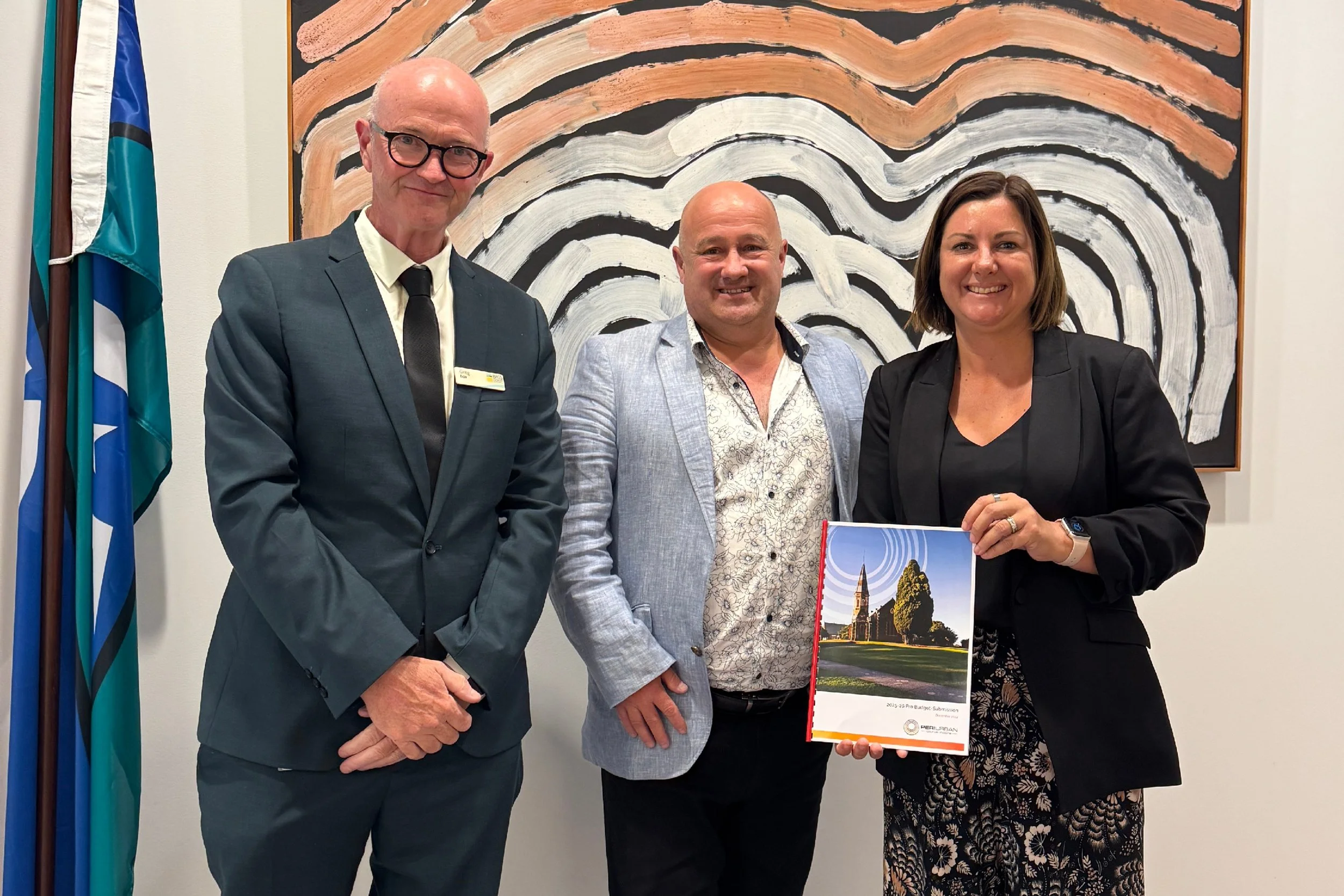 Bass Coast Shire CEO Greg Box and PUCV Deputy Chair Cr Brett Tessari with Minister for Regional Development, Local Government and the Territories Kristy McBain. 