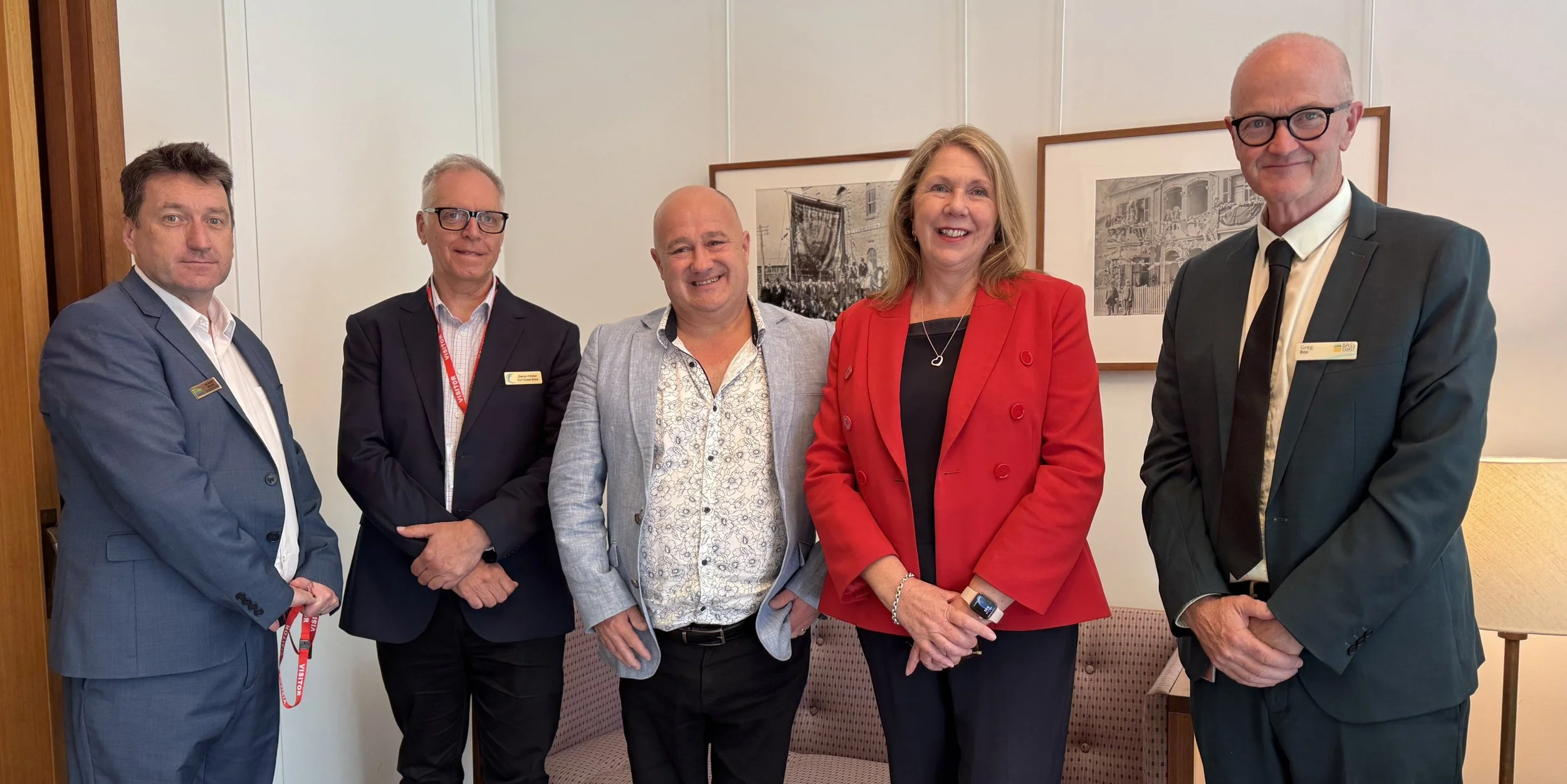  The PUCV delegation is pictured with the Minister for Infrastructure, Transport, Regional Development and Local Government Catherine King (second from right). 