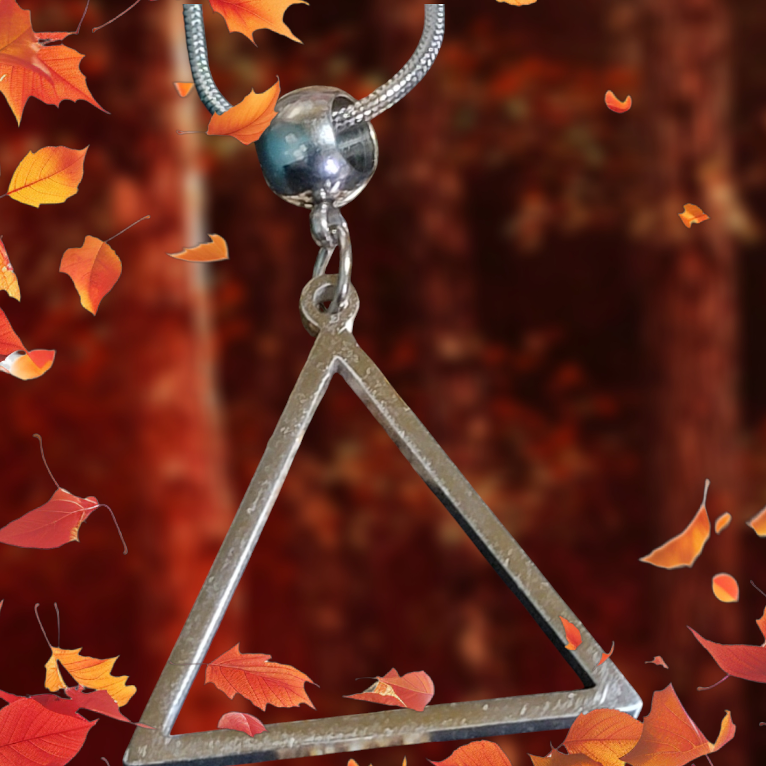 Necklace: 18" Stainless Steel Necklace with Pendant (Triangle, Delta, Pyramid)