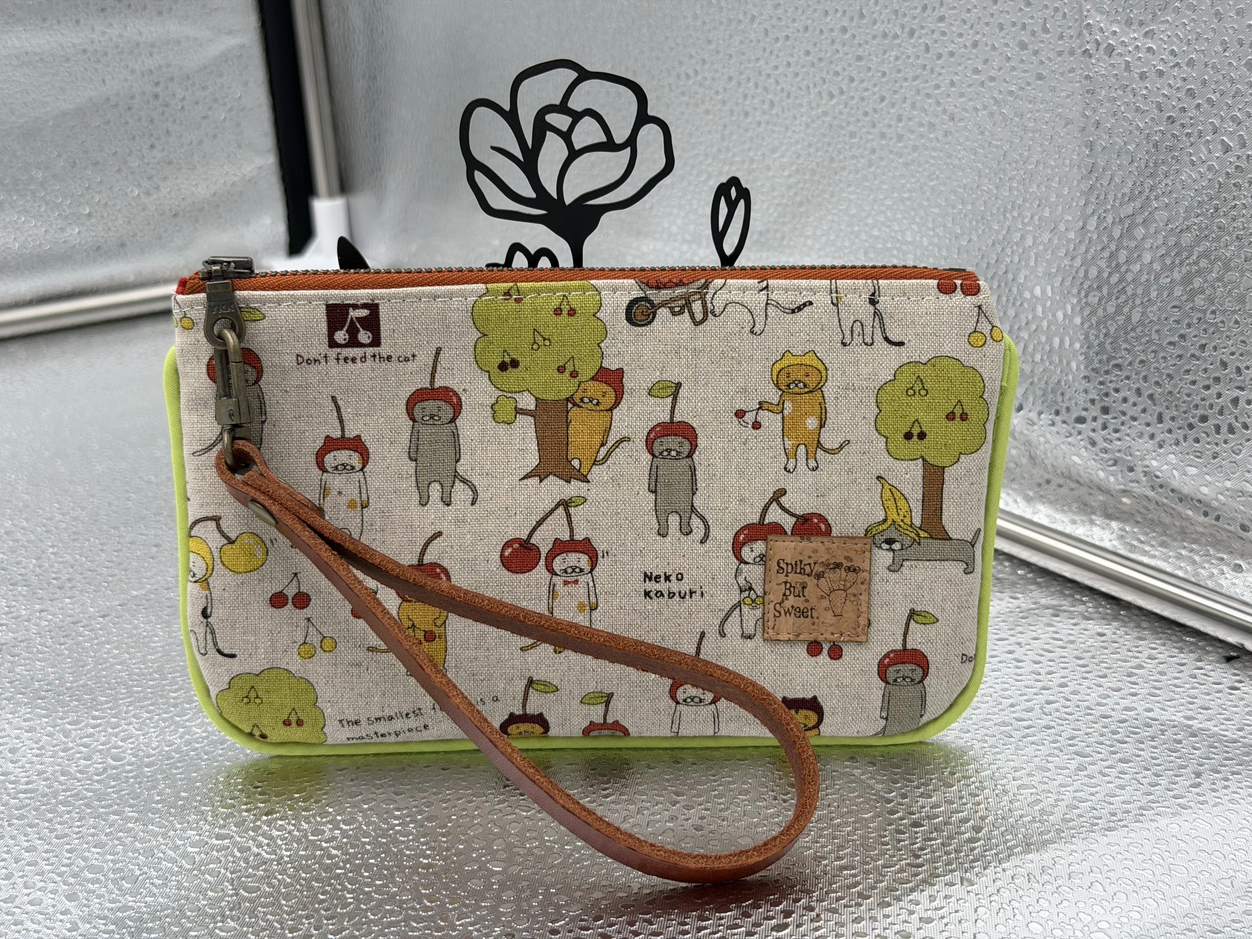 Fruity Cats Linen Canvas Wristlet (small)