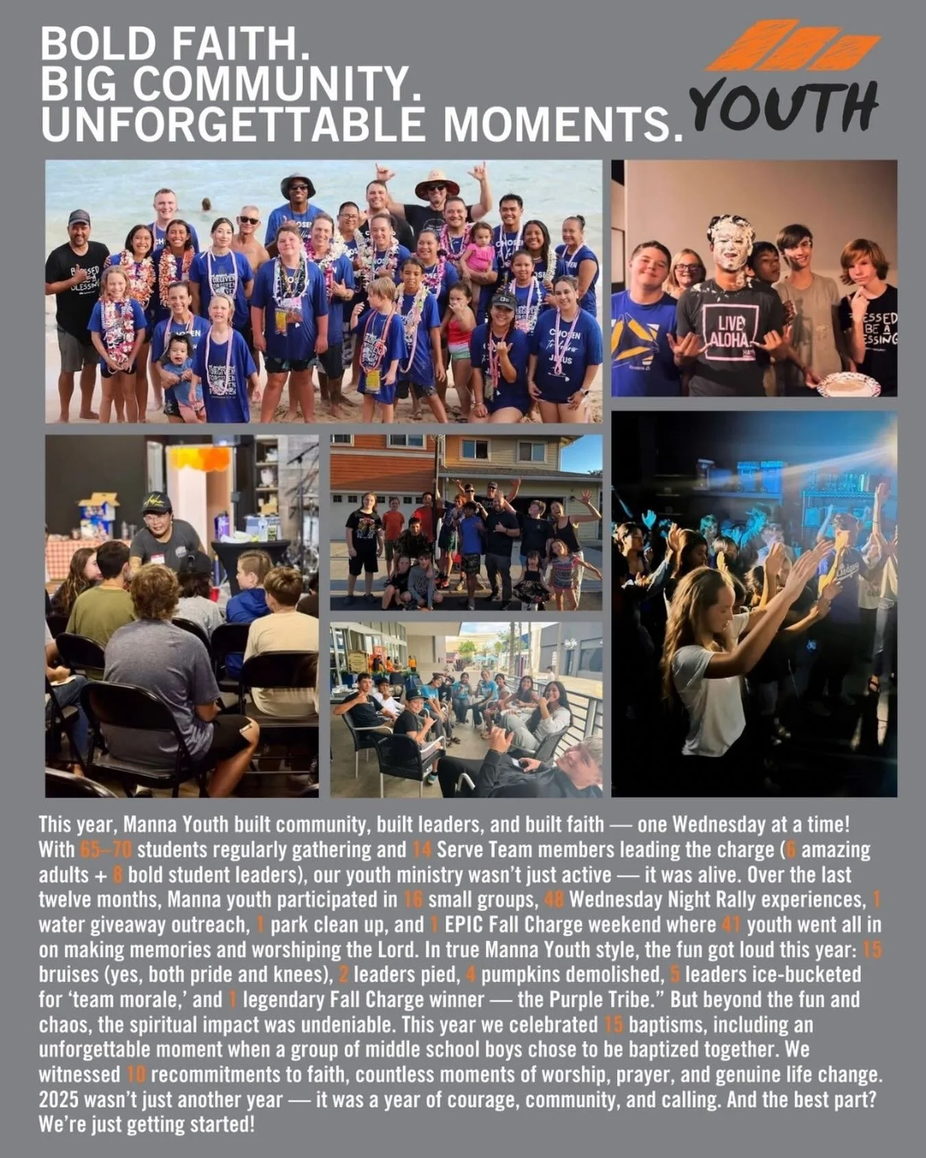 The youth made big moves in 2025!

From learning and leading to serving others, MannaYouth stepped up in so many ways.
We&rsquo;re celebrating students, families, and serve team members who made it happen.

Tag a youth or serve team member who made t