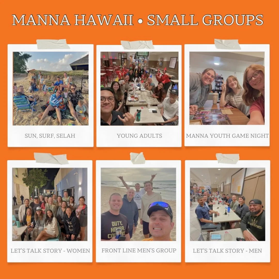 🌟 Small Group Spotlight 🌟

Small Groups for Every Season and Every Generation

Here&rsquo;s just a glimpse of some of our Spring Cycle 2026 small groups, from youth, young adults, moms, women, men, mixed groups.

At Manna Church, we truly believe t