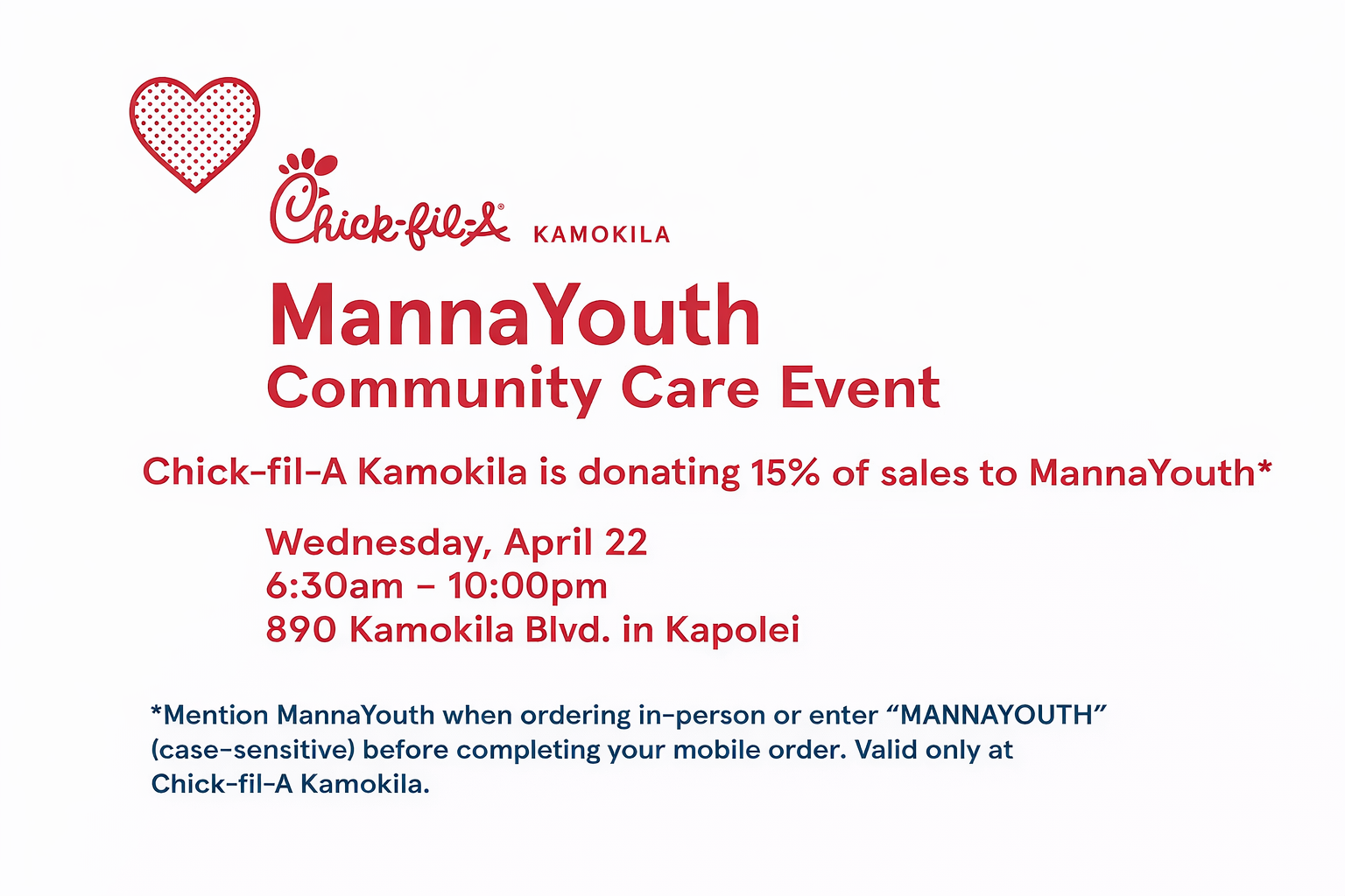 Chic Fil A fundraiser!