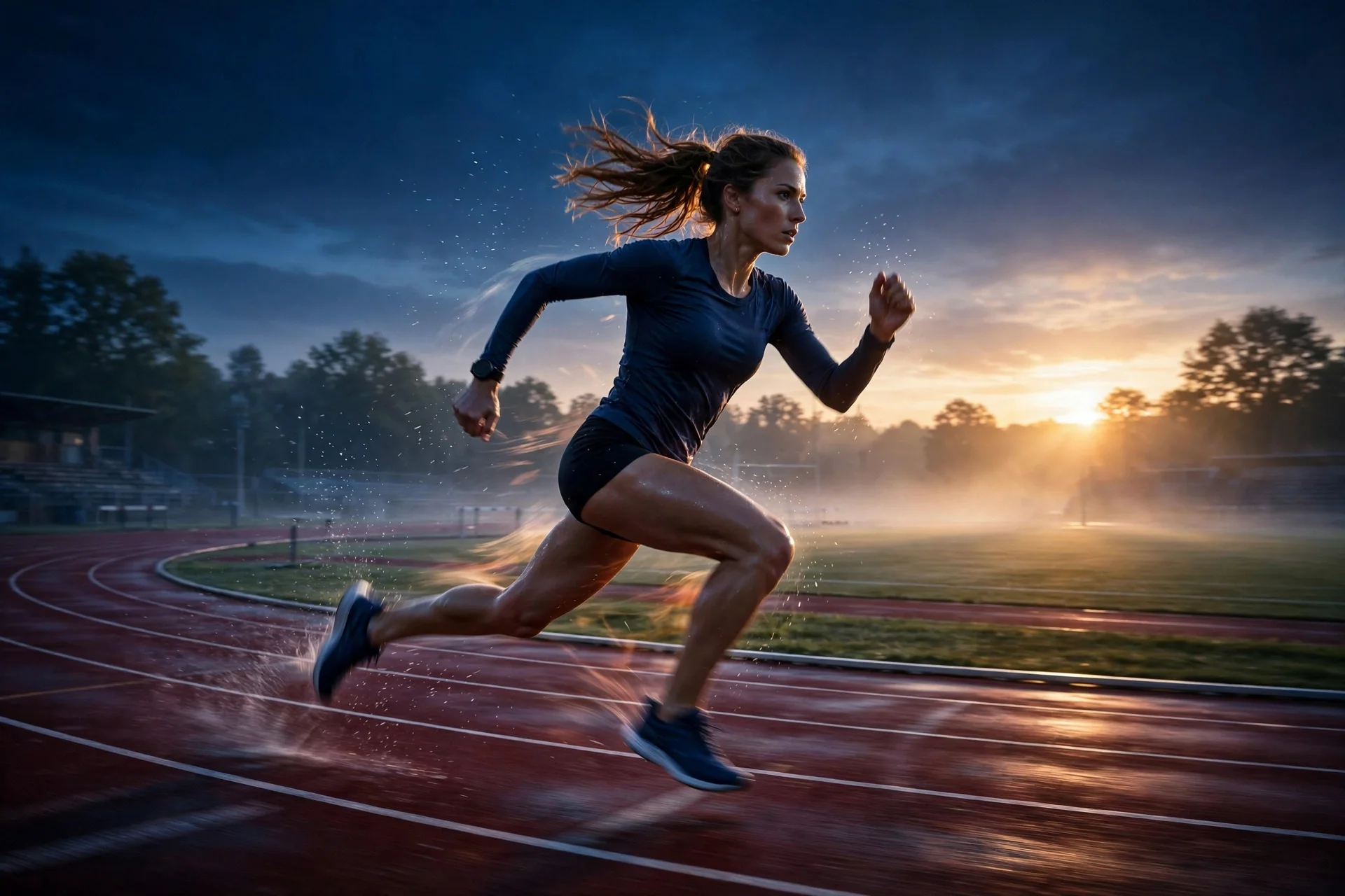 Runner doing speed work on a track, Run Breiter coaching pillar