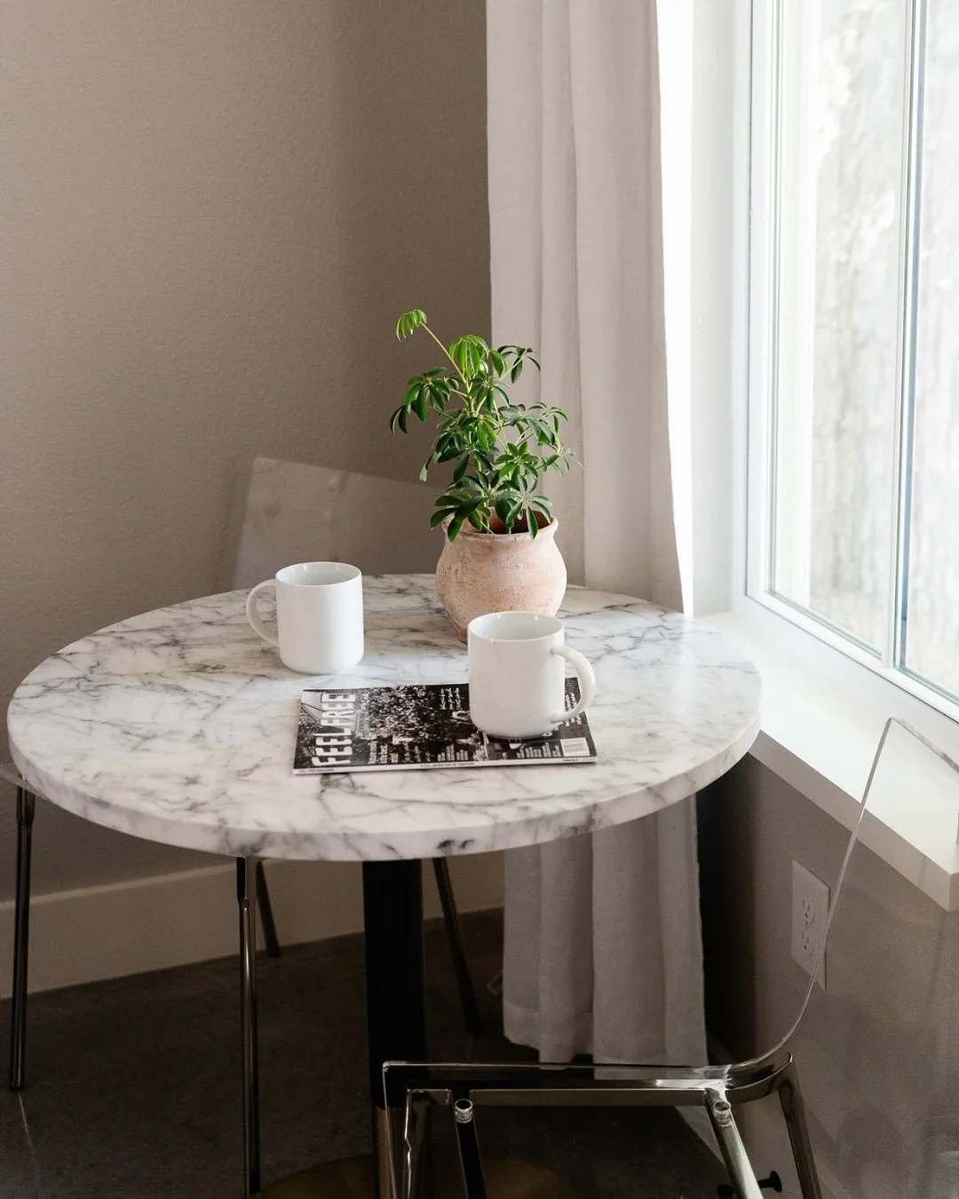 A thoughtfully styled corner in one of our guest houses, ready for slow mornings or cozy late-night chats ✨