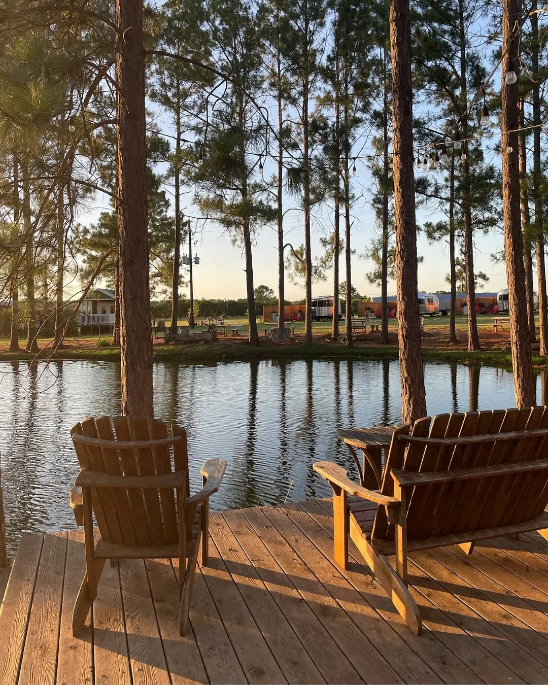A quiet pause by the water &mdash; where simplicity meets stillness 🍂✨

Check out our different stays at the link in our bio!