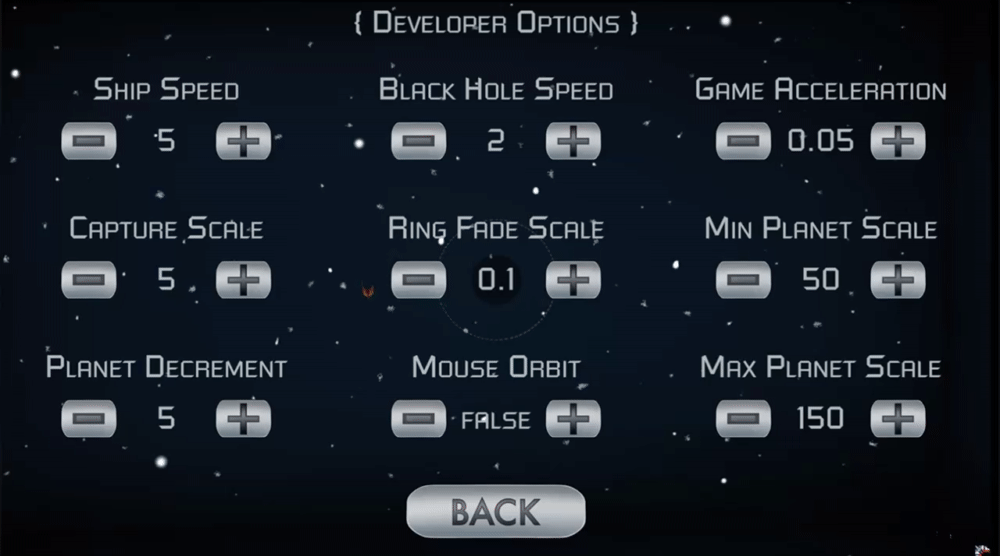 Developer Options Page