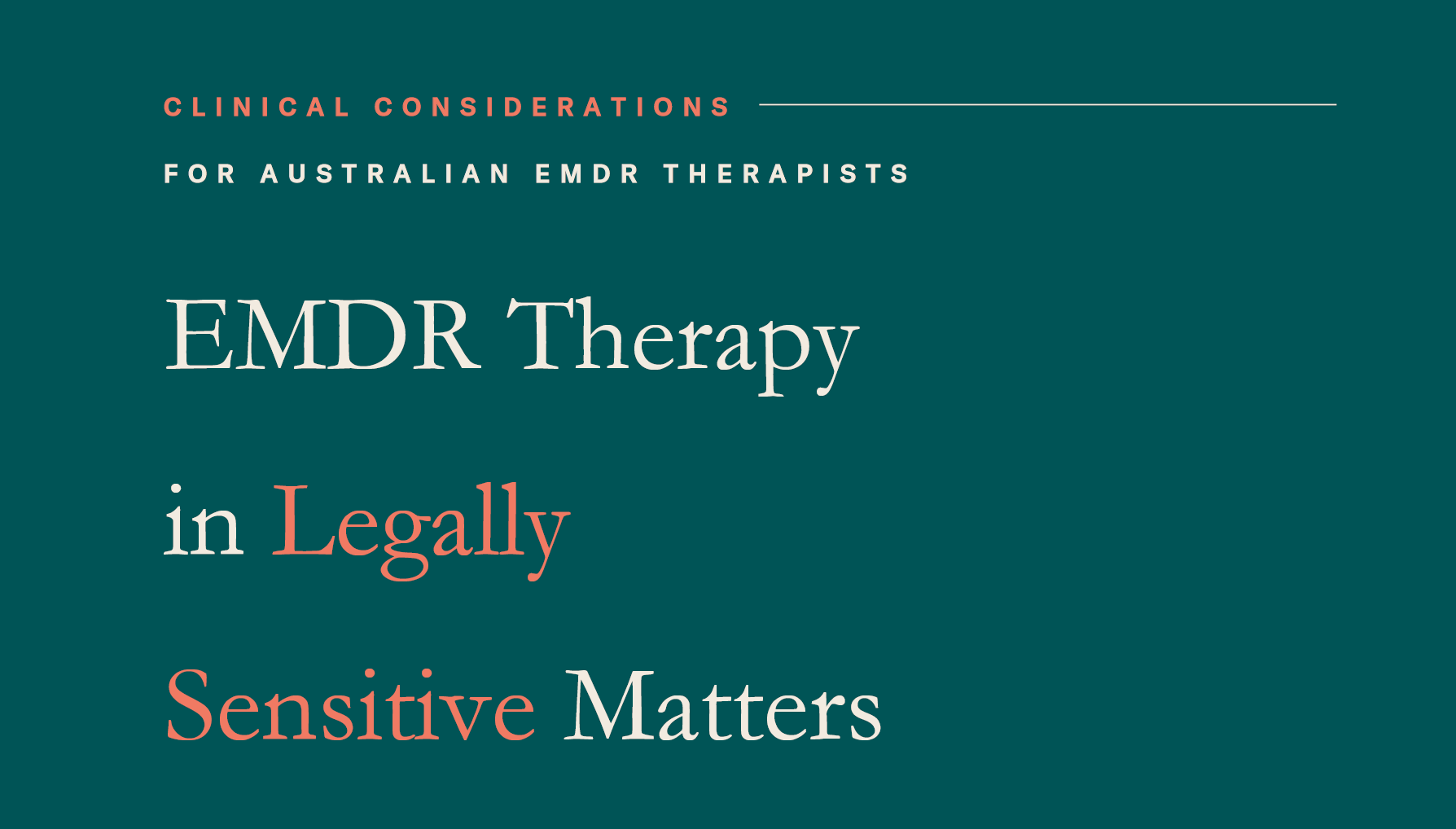 Resource: EMDR Therapy in Legally Sensitive Matters