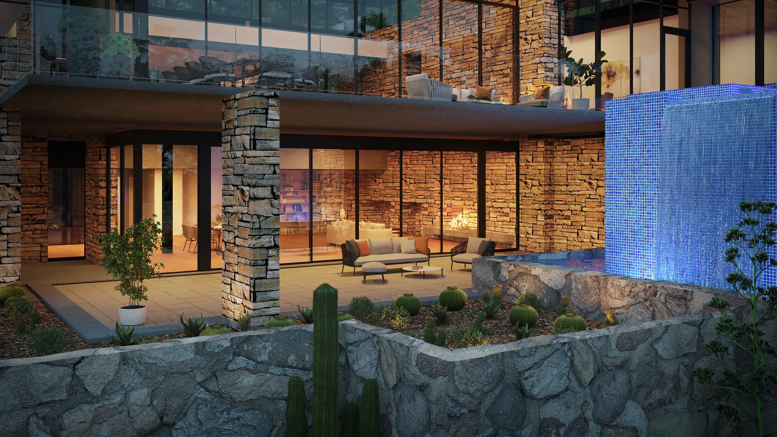 West Facing Exterior - Night Time