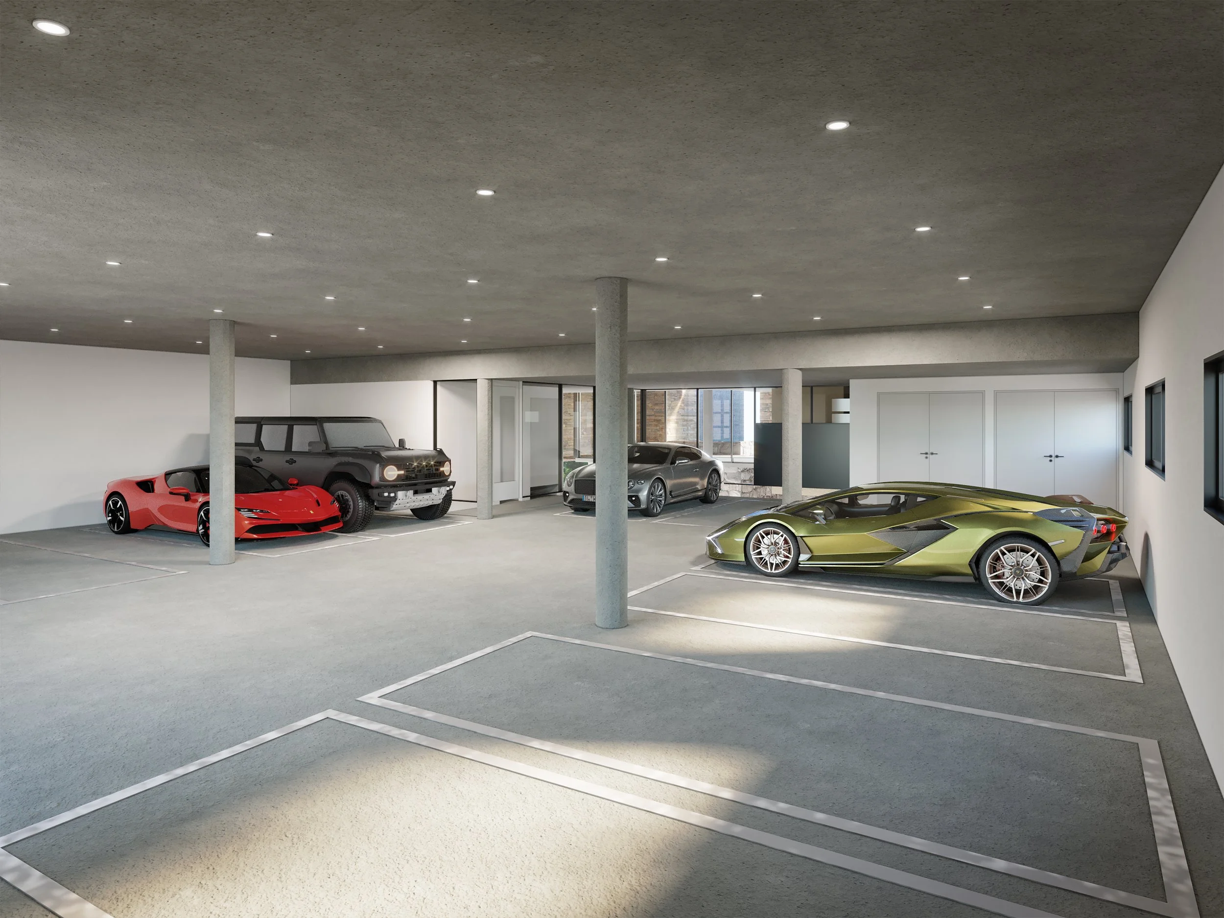 Lower Level 10 Car Garage