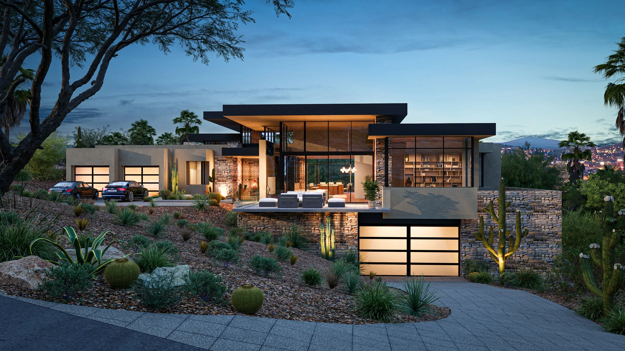 Exterior Lower Level 10 Car Garage
