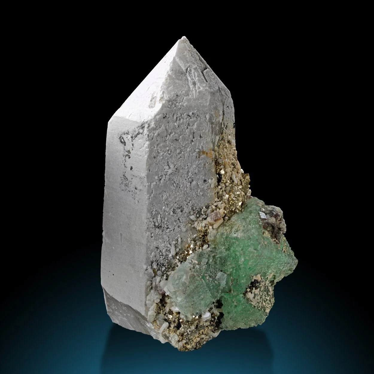 Fluorite on Quartz with Pyrite (M996)