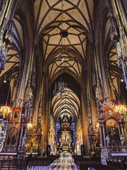  Inside St. Stephens Cathedral in Vienna Austria. 