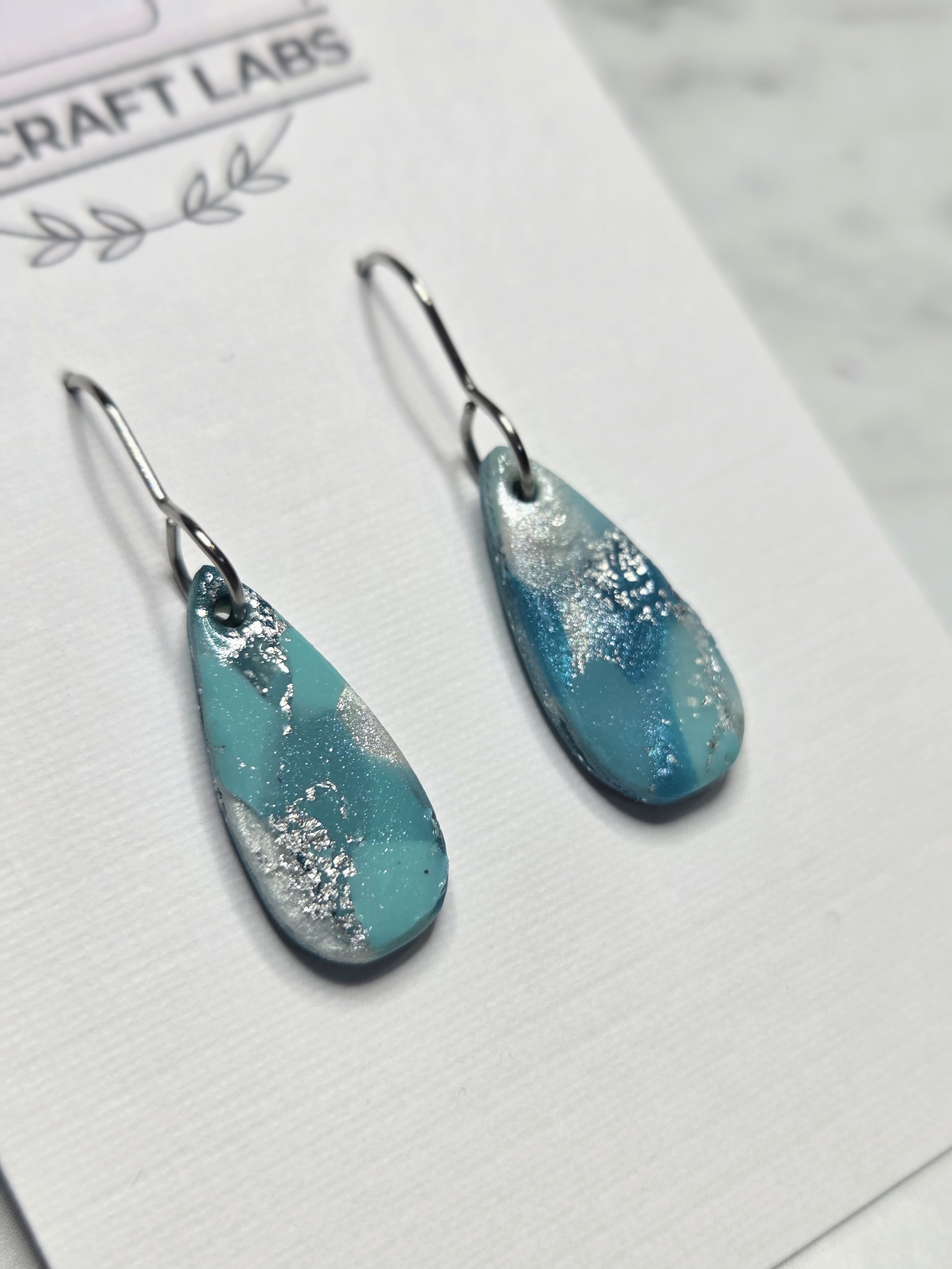 Marbled Turquoise Shield Drops