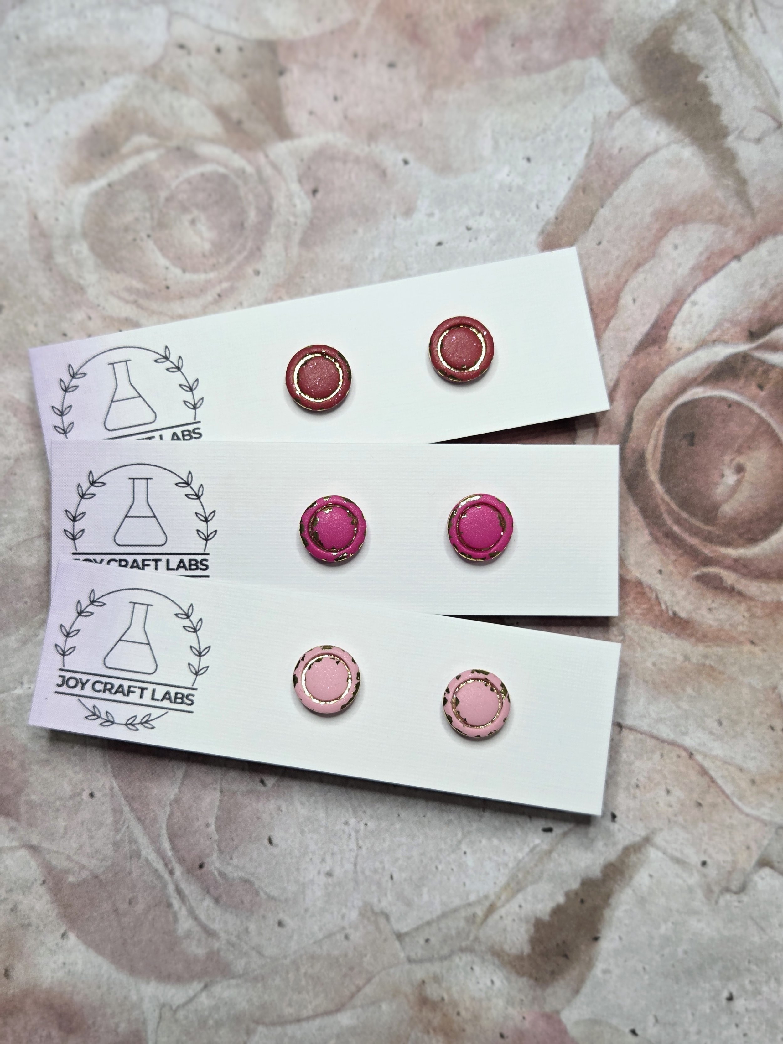 Gold Foil Round Border Studs