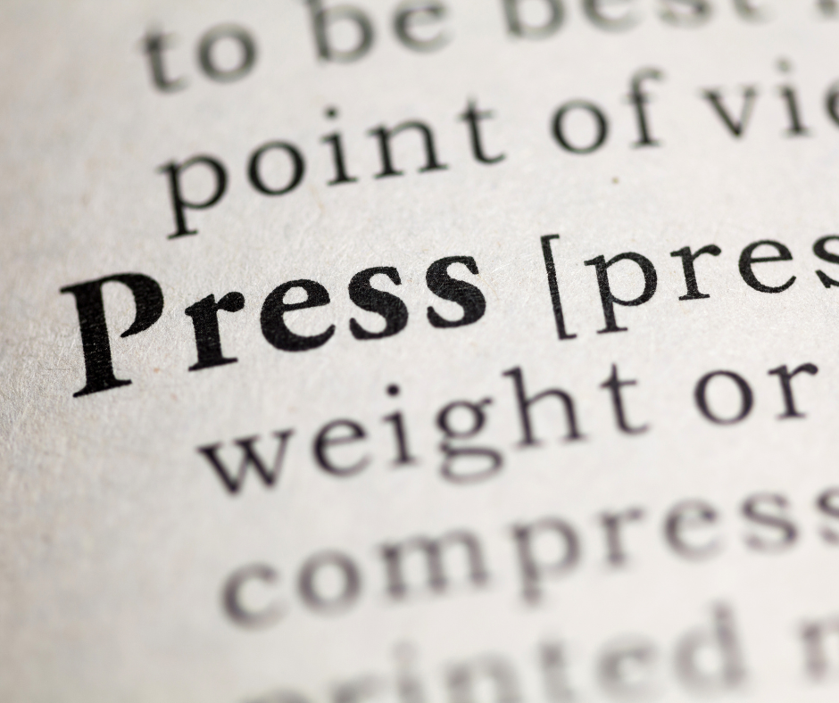 Press definition dictionary excerpt