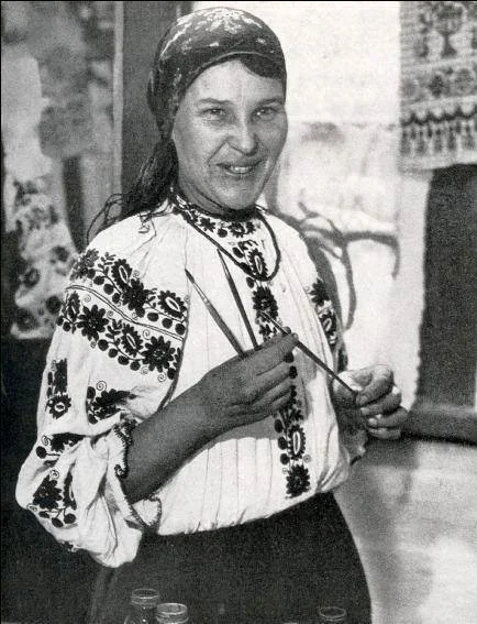Maria Prymachenko black and white photo
