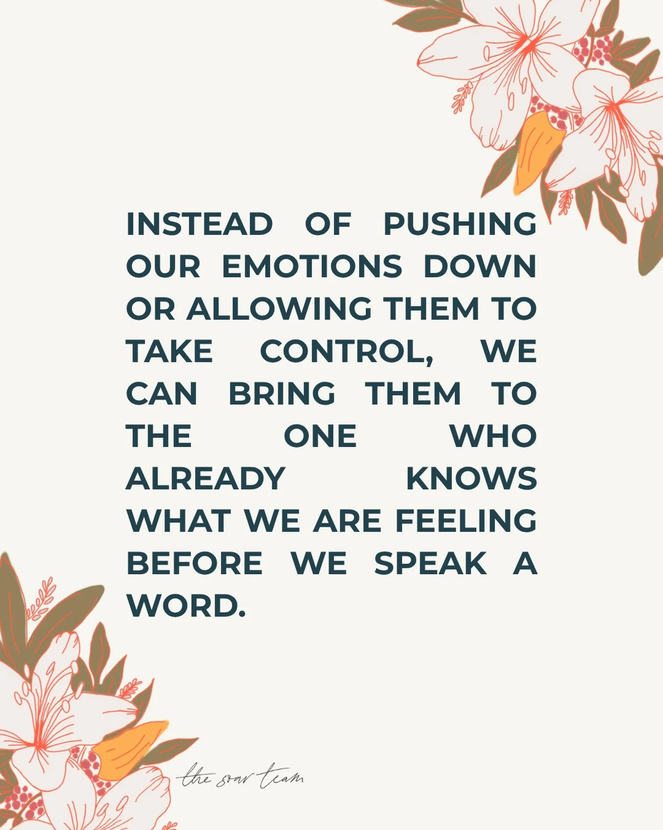 Instead of pushing our emotions down or allowing them to take control, we can bring them to the One who already knows what we are feeling before we speak a word.

Our emotions are not weaknesses to overcome or problems to fix. They are signals that h