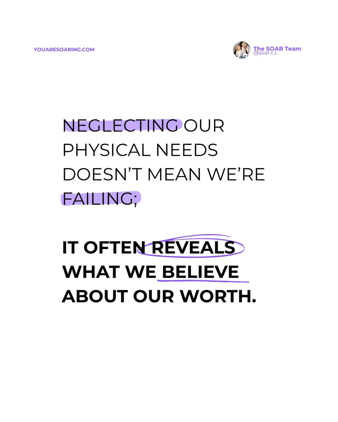 Neglecting our physical needs doesn't mean we're failing.

Often, it reveals what we believe about our worth.

Many of us have learned to measure our value by how we look, how much we accomplish, or what others think of us. Over time, these beliefs c
