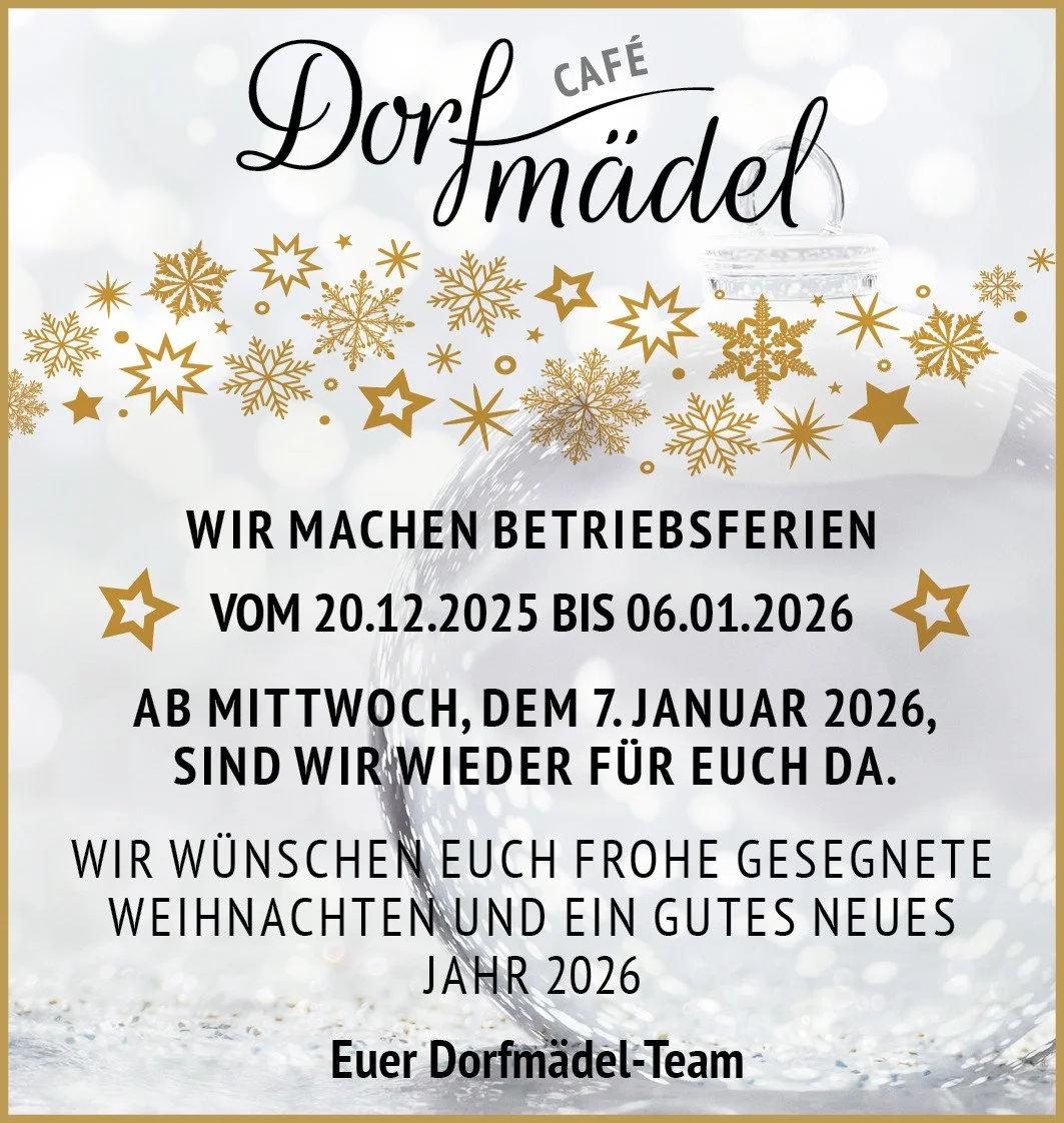 Danke f&uuml;r ein tolles Jahr mit euch 🤍
Frohe &amp; gesegnete Weihnachten und einen guten Start ins neue Jahr 🤍
Euer Dorfm&auml;del-Team 💫

#cafe_dorfmaedel #steisslingen #hegau #coffeetime #christmasvibes #supportlocal #endofyearvibes #coffeebr