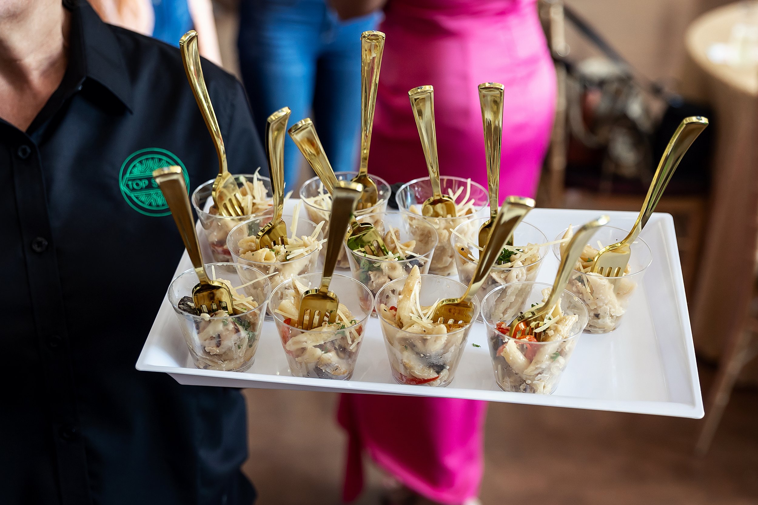 Passed appetizers served by Top Shelf Cuisine & Cocktails at an Oklahoma City event