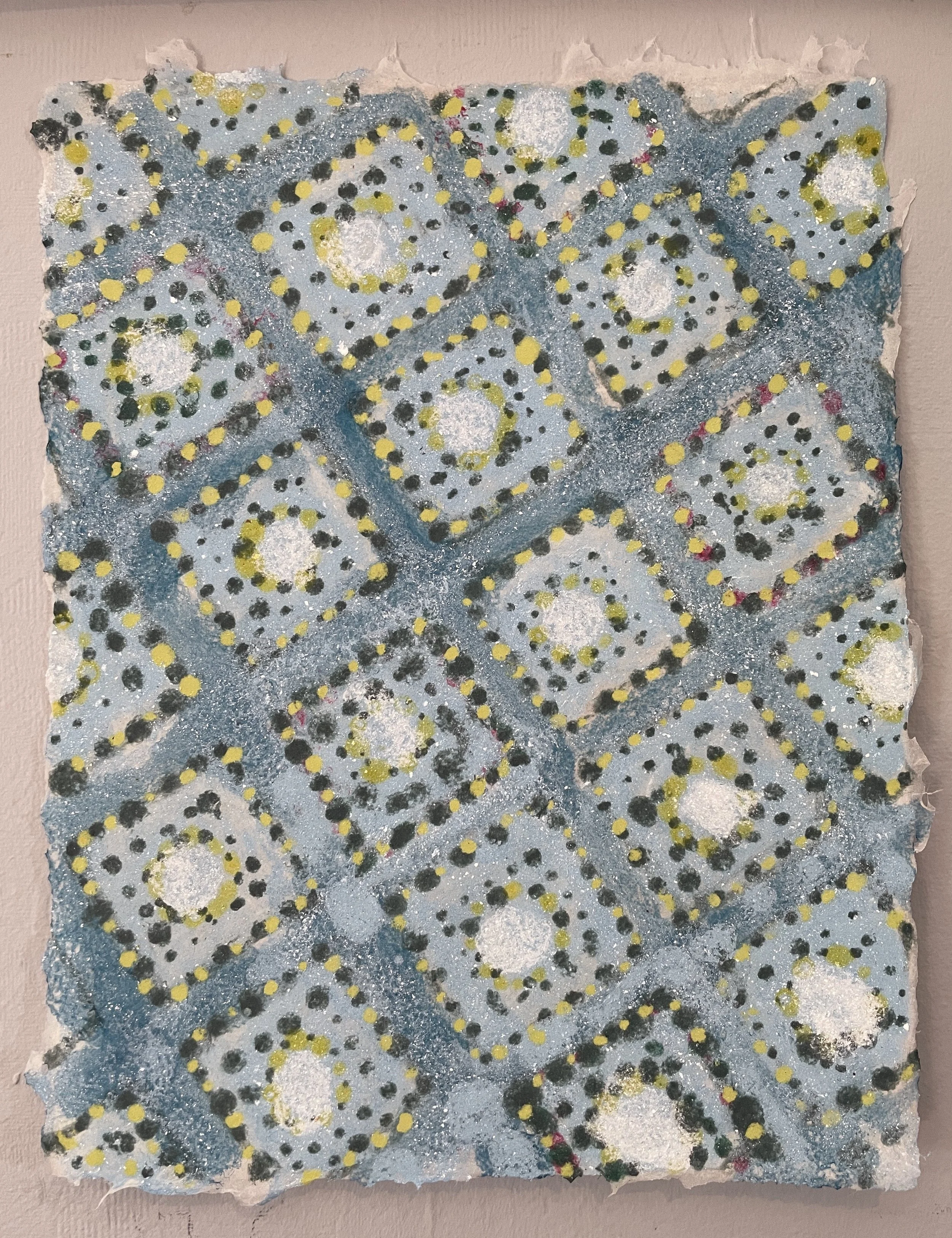 Paperbird Sheet 2, 2022, pulp painting on abaca, 11” x 9”