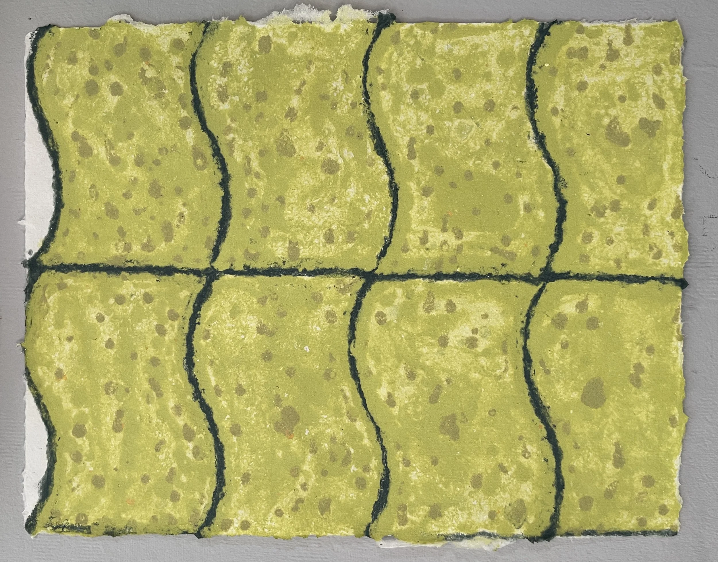 Scotch-Brite, 2022, pulp painting on cotton, 11” x 14”