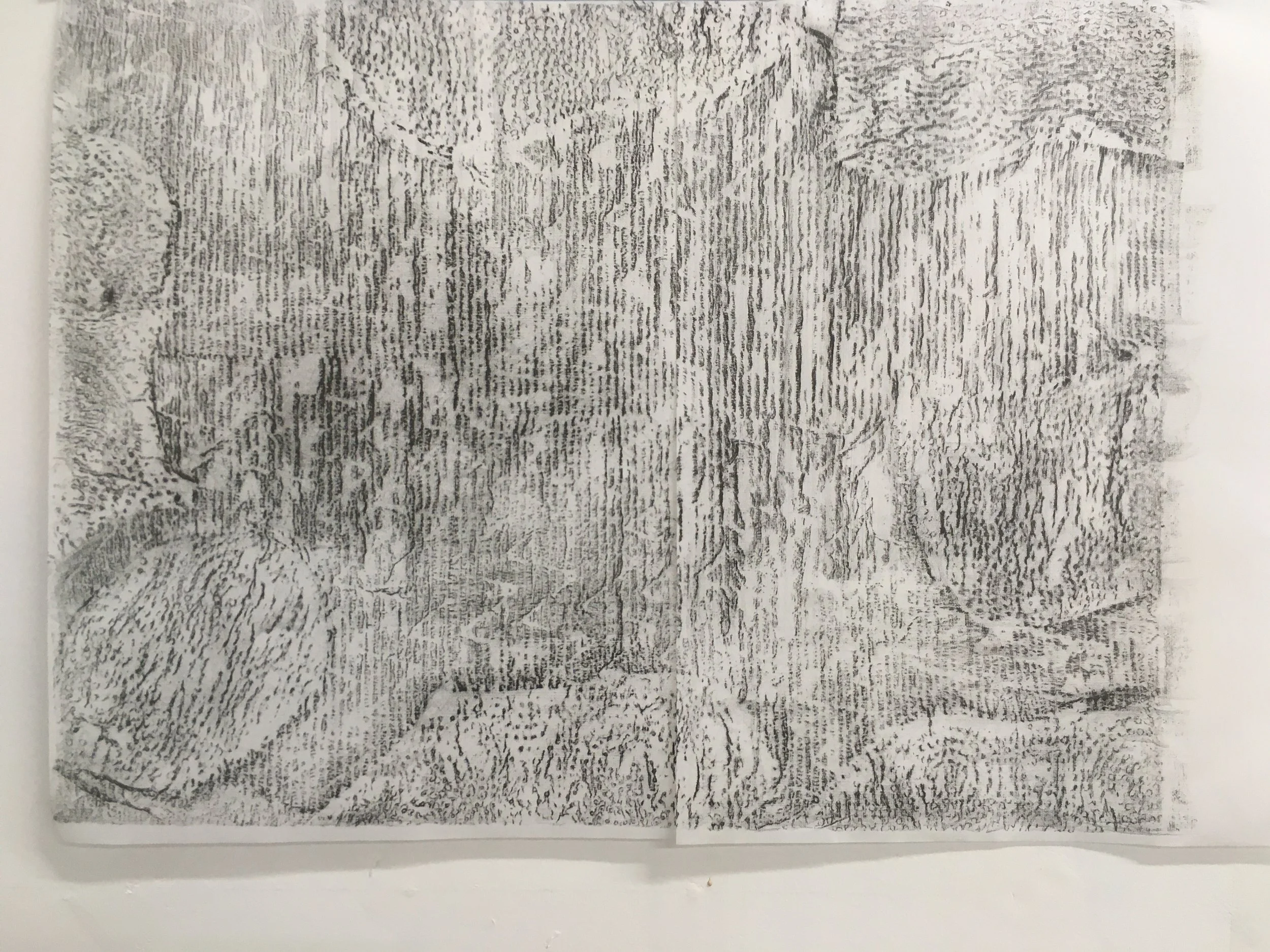 no title, 2021, graphite on rice paper, 11” x 15”