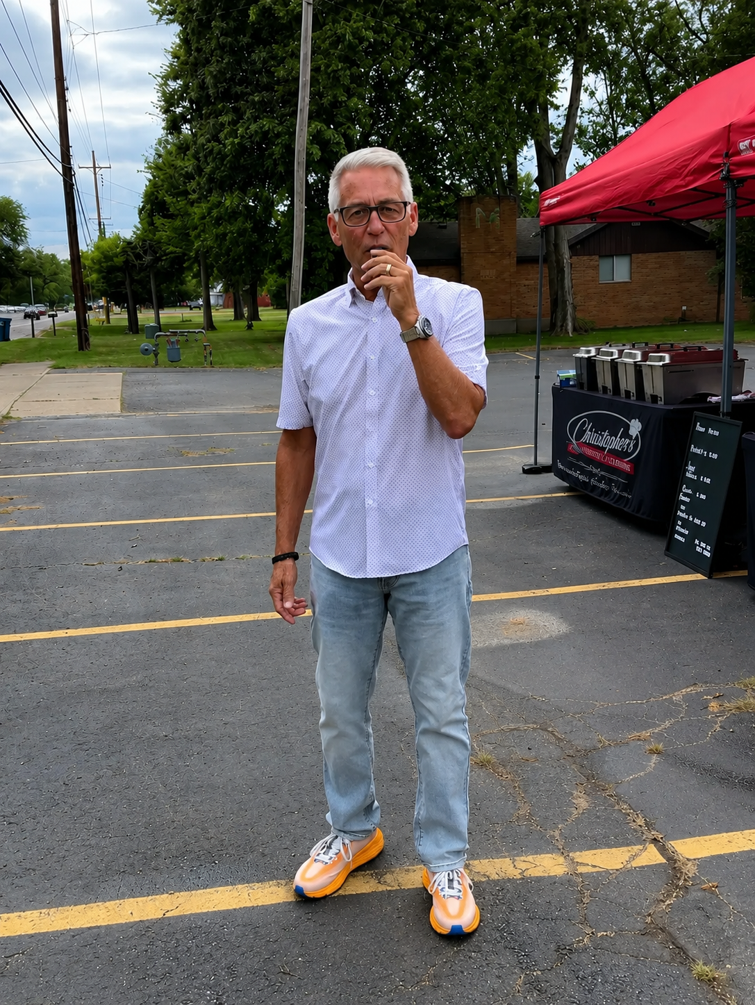 Owner, Dave Krites, creating a video at the Pop Up Dinner