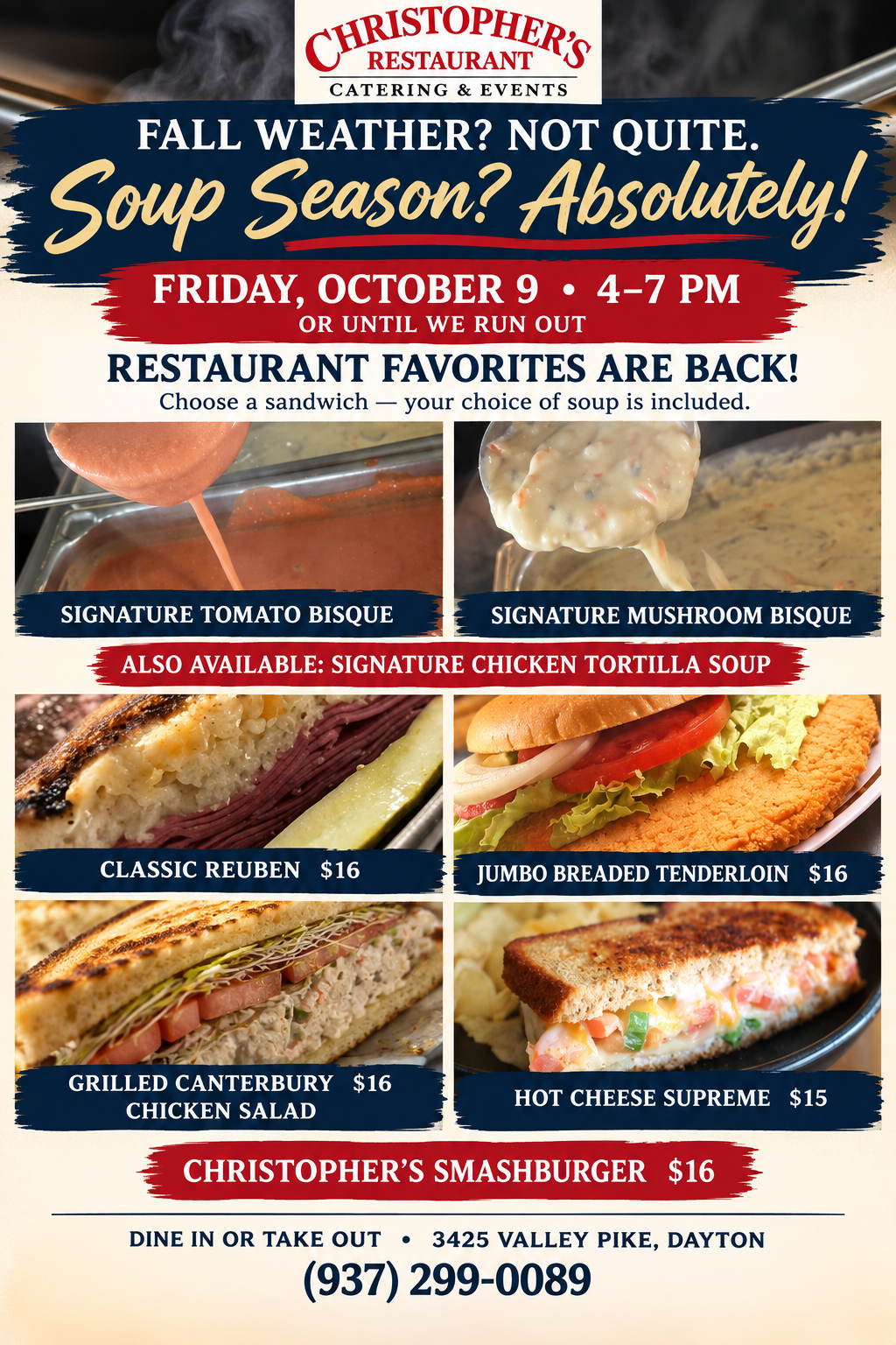 Friday, October 9th 4-7PM or until we run out!