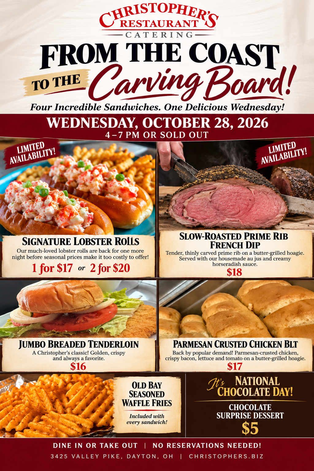 Wednesday, October 28, 2026 | 4–7 PM or “until we run out!”