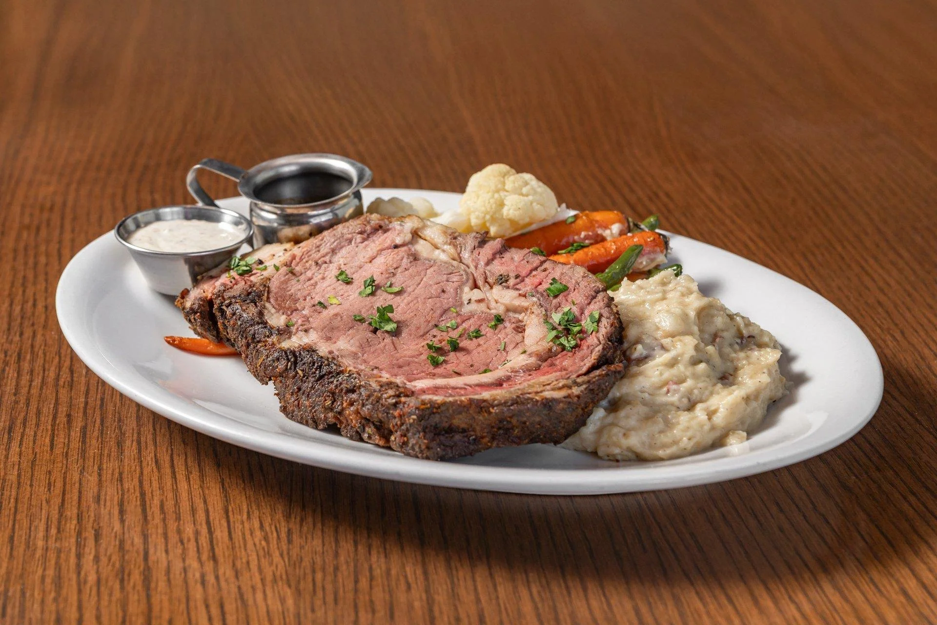 Prime Rib Dinner from the original Christopher's Restaurant. Doesn't necessarily portray how the dinner is served at a featured Prime Rib Night