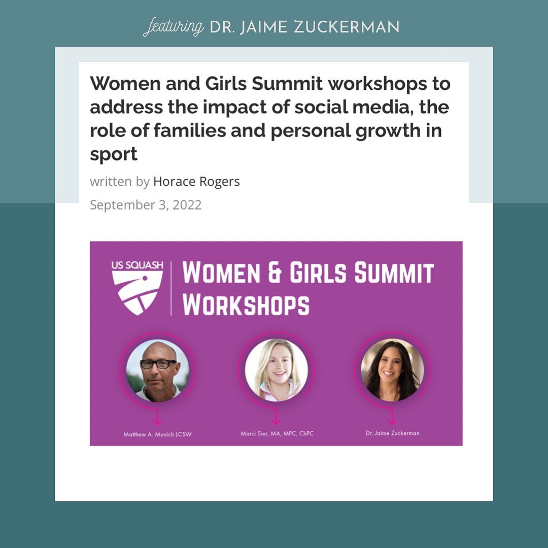 Dr. Z @dr.z_psychologist will be speaking at the US Squash Women &amp; Girls Summit on 9/24. Thank you to @ussquashwomen and @rellesquash. Head to ussquash.org to purchase your tickets.