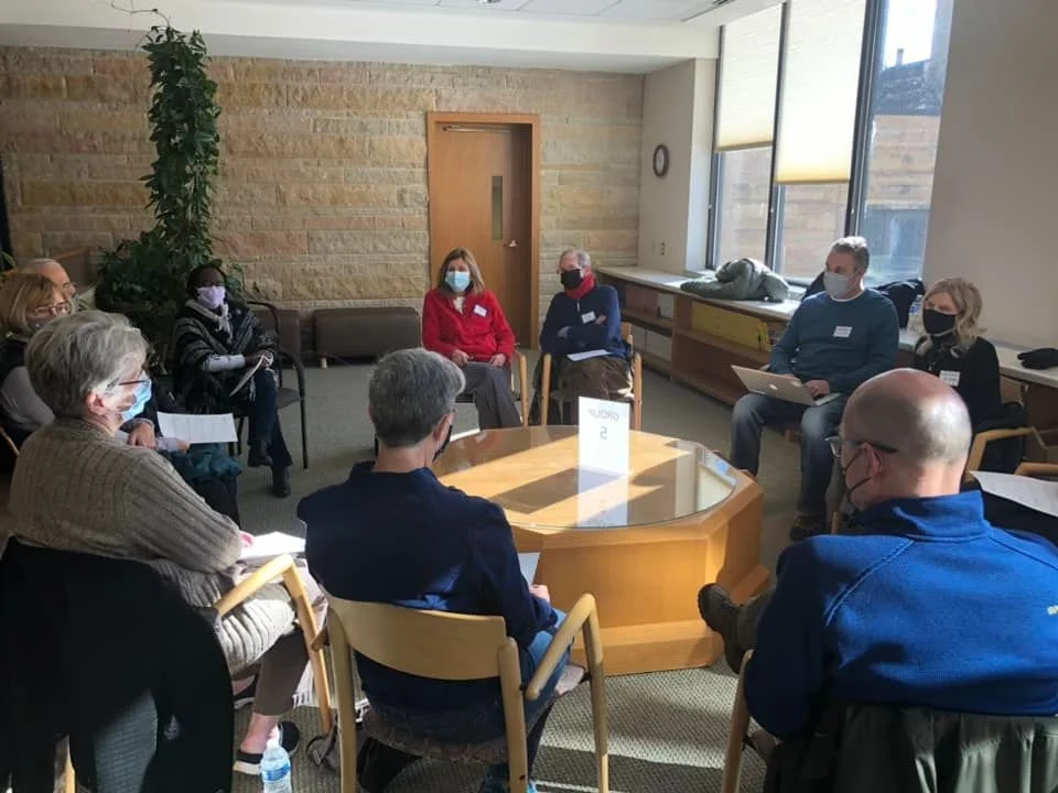 adult small group meeting to discuss the synod 2022