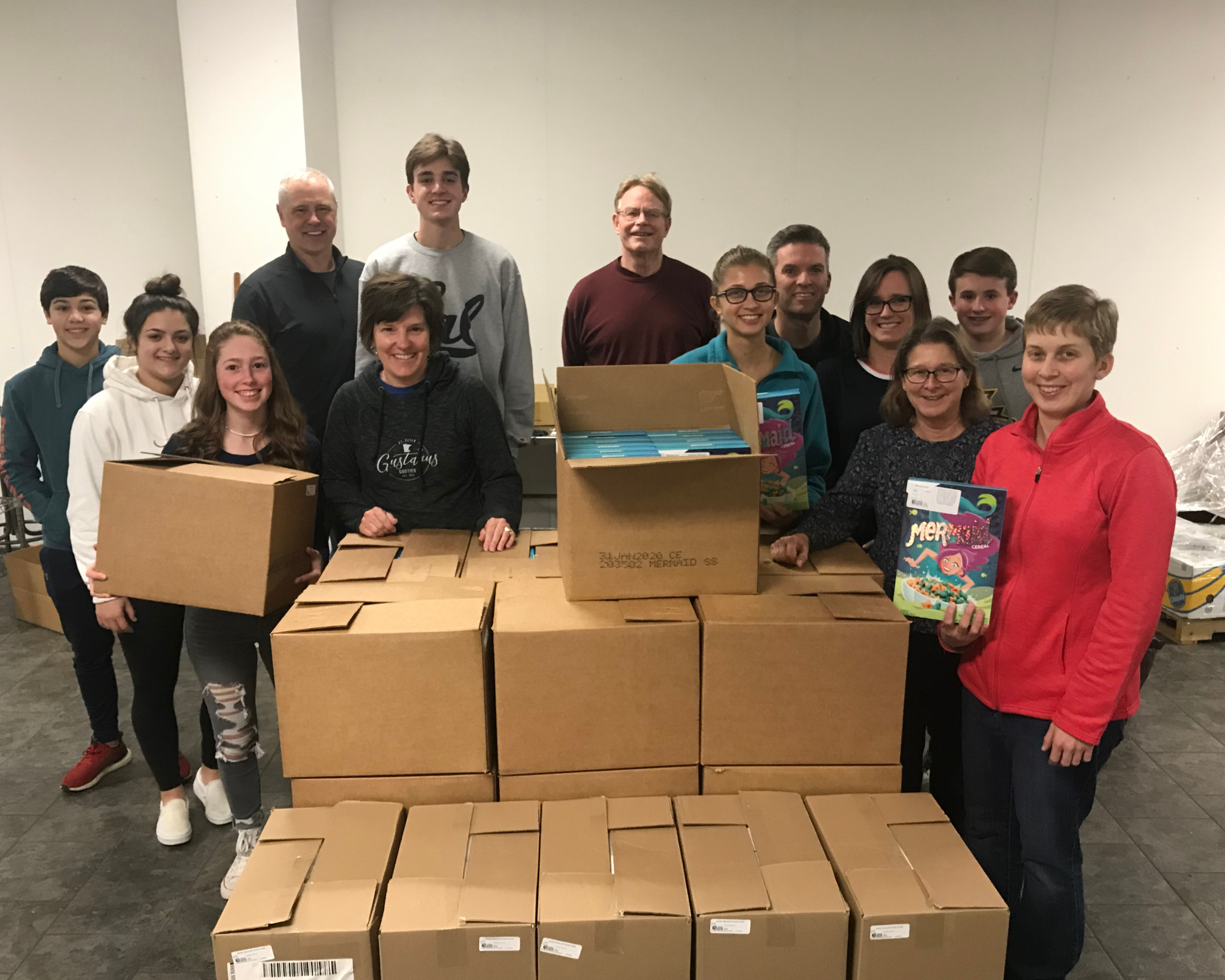 parishioners volunteering at Channel One