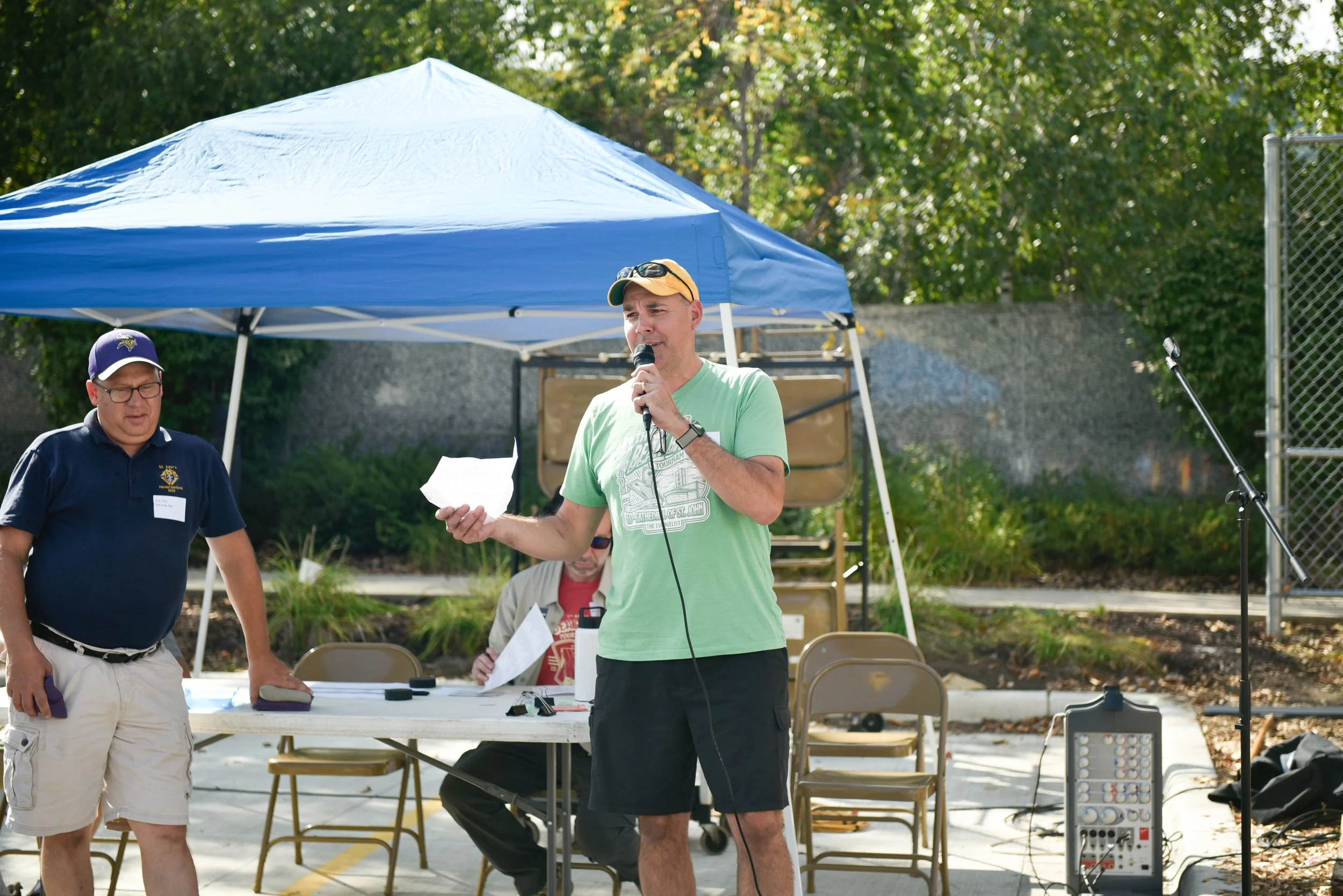 Announcing the bean bag teams.jpg