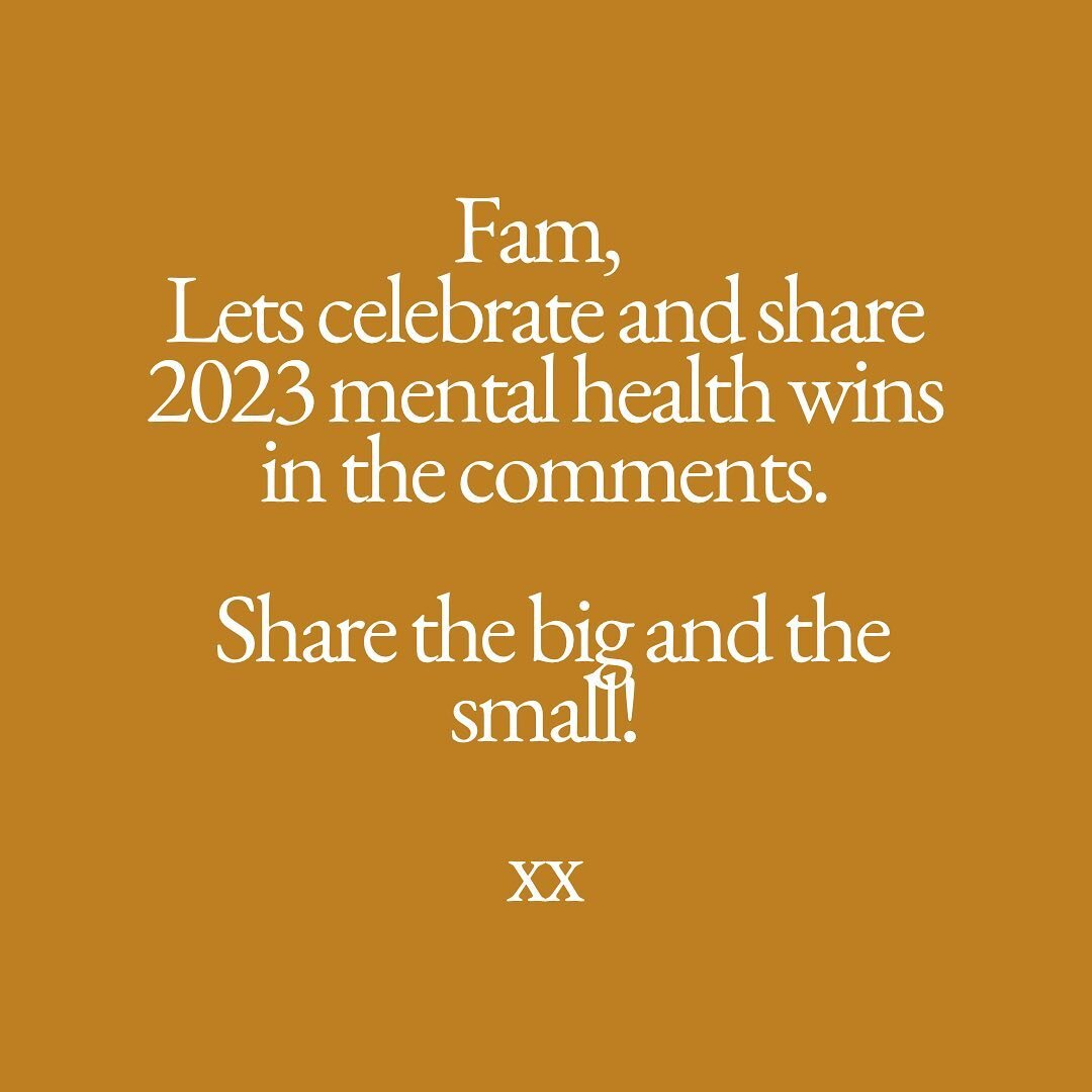 I know you&rsquo;ve had some wins - doesn&rsquo;t matter how big or small they are: what mental health / well-being win did you have in 2023?

#emotionalwellbeing #2023 #mentalhealth #healers #selfhealing #affirm #healingtrauma #communityovercompetit