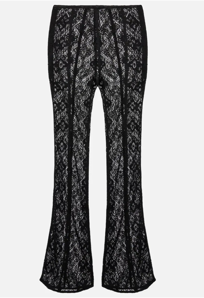 GANNI
High-rise lace flared pants