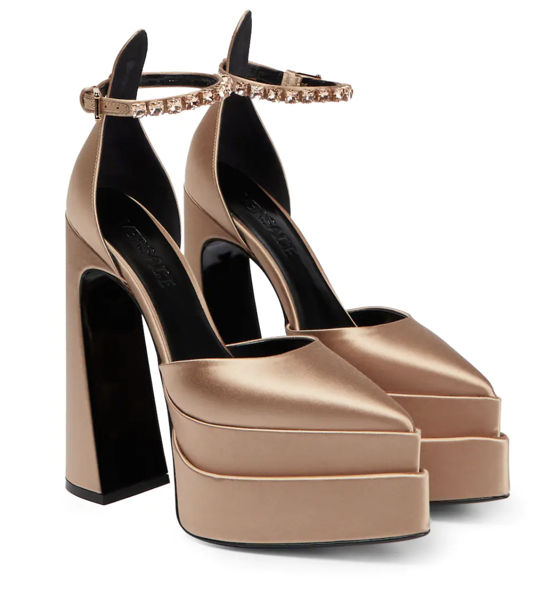 VERSACE
Aevitas Pointy satin platform pumps