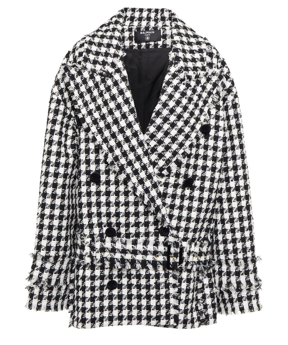 BALMAIN
Houndstooth tweed pea coat