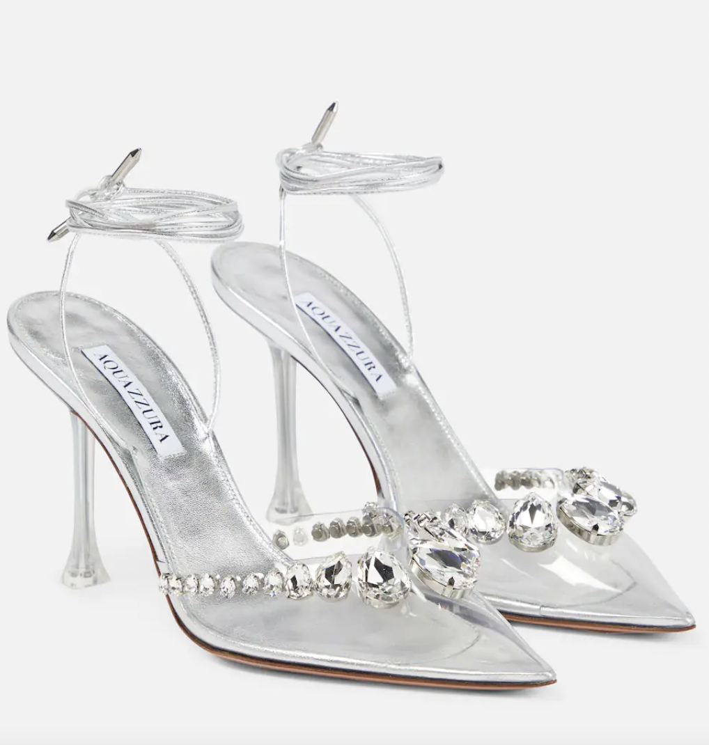 AQUAZZURA
Galaxy 95 embellished PVC pumps