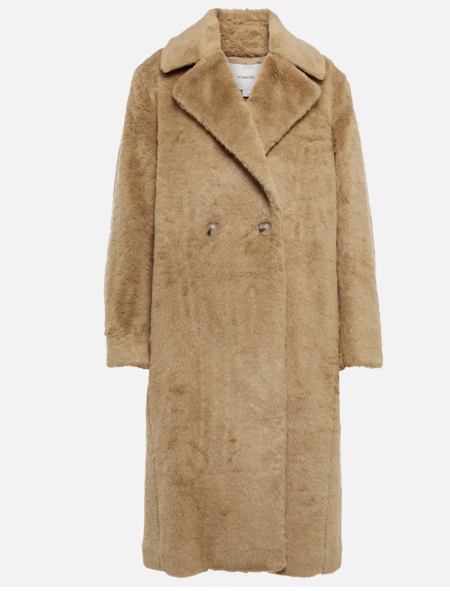 VINCE
Double-breasted faux fur coat